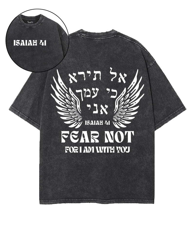 Fear Not Double Sided Unisex Washed Christian T-shirt Hoodie, Sweatshirt | CiraTrend.com (Image 1)