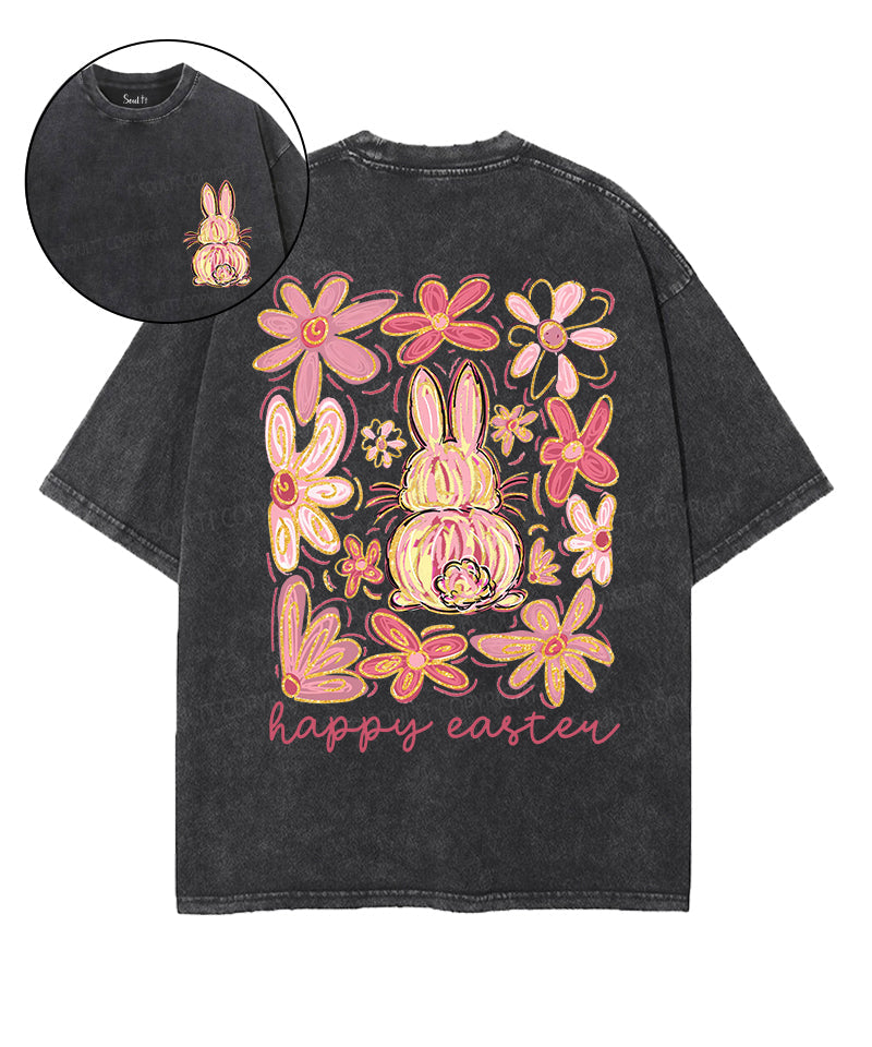 Happy Easter Double Sided Unisex Washed Christian T-shirt Hoodie, Sweatshirt | CiraTrend.com (Image 1)
