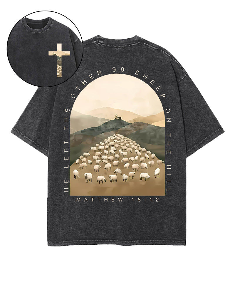 He Left 99 Double Sided Washed Christian Style002 T-Shirts, Hoodie, Sweatshirt