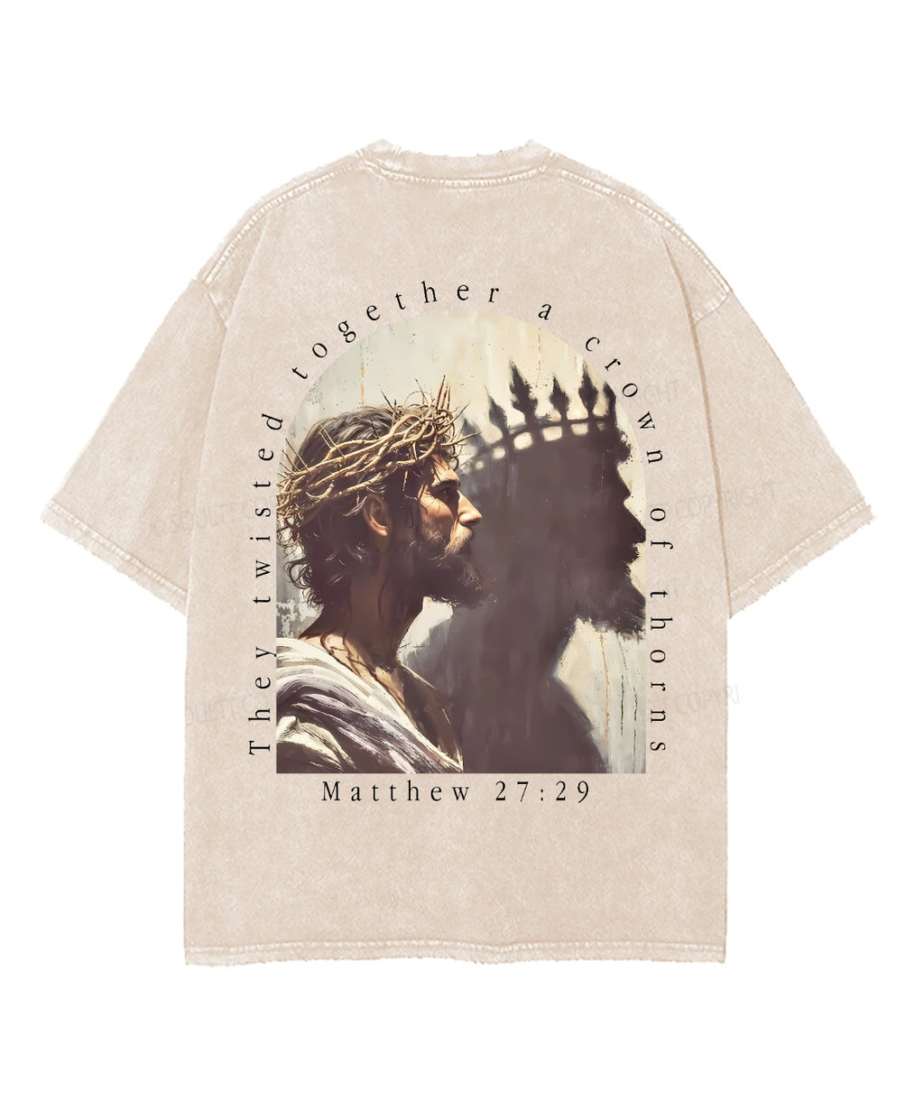 A Crown Of Thorns Double Sided Unisex Washed Christian T-shirt Hoodie, Sweatshirt | CiraTrend.com (Image 3)