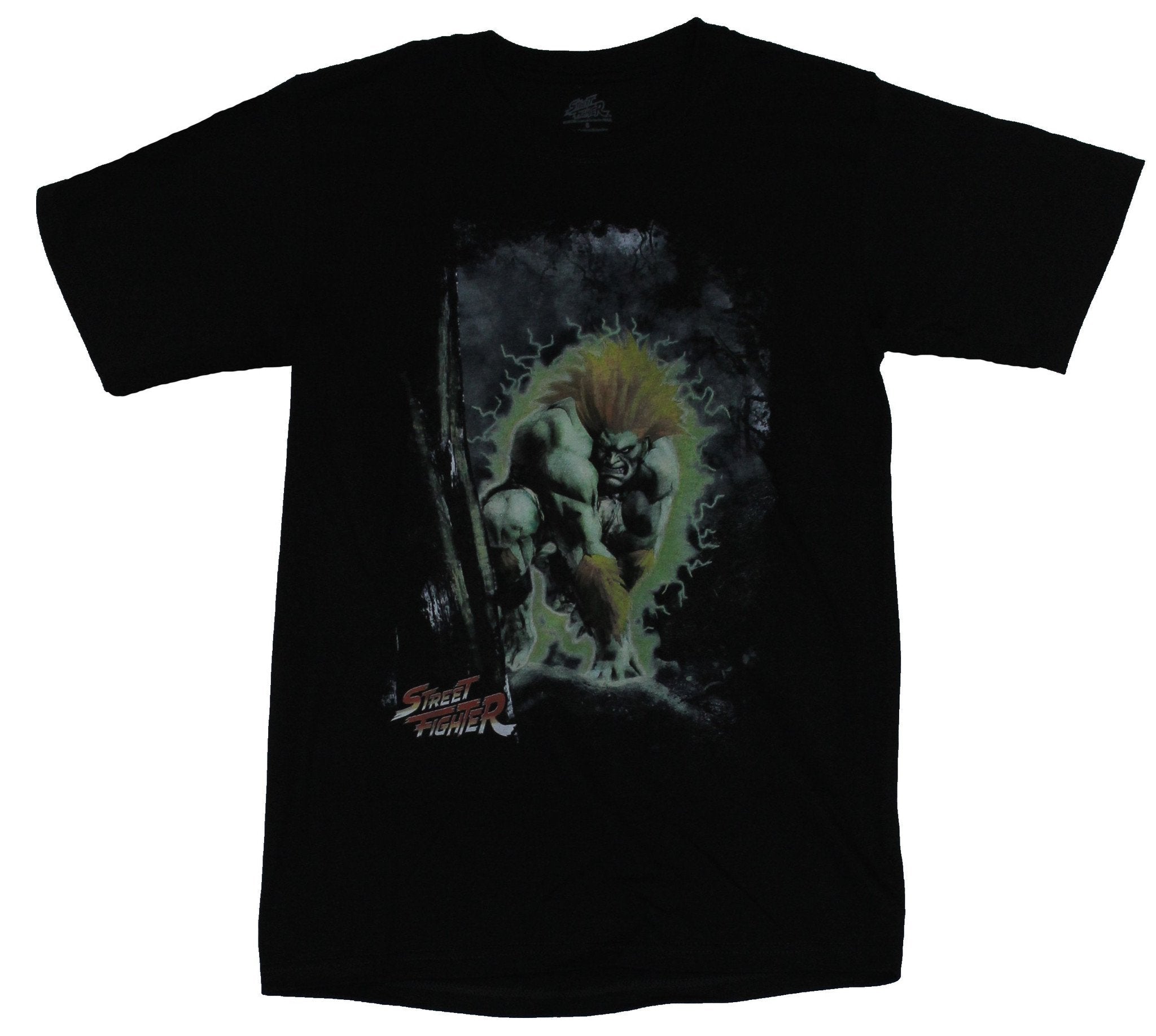 Street Fighter Mens T-Shirt - Blanka Electrified Shadowy Attack Image Hoodie, Sweatshirt | CiraTrend.com