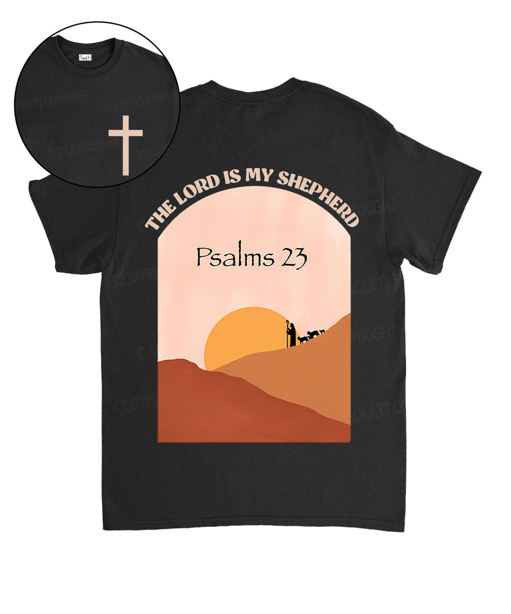 The Lord Is My Shepherd Double Sided Unisex Cotton Christian T-Shirt Hoodie, Sweatshirt | CiraTrend.com (Image 1)
