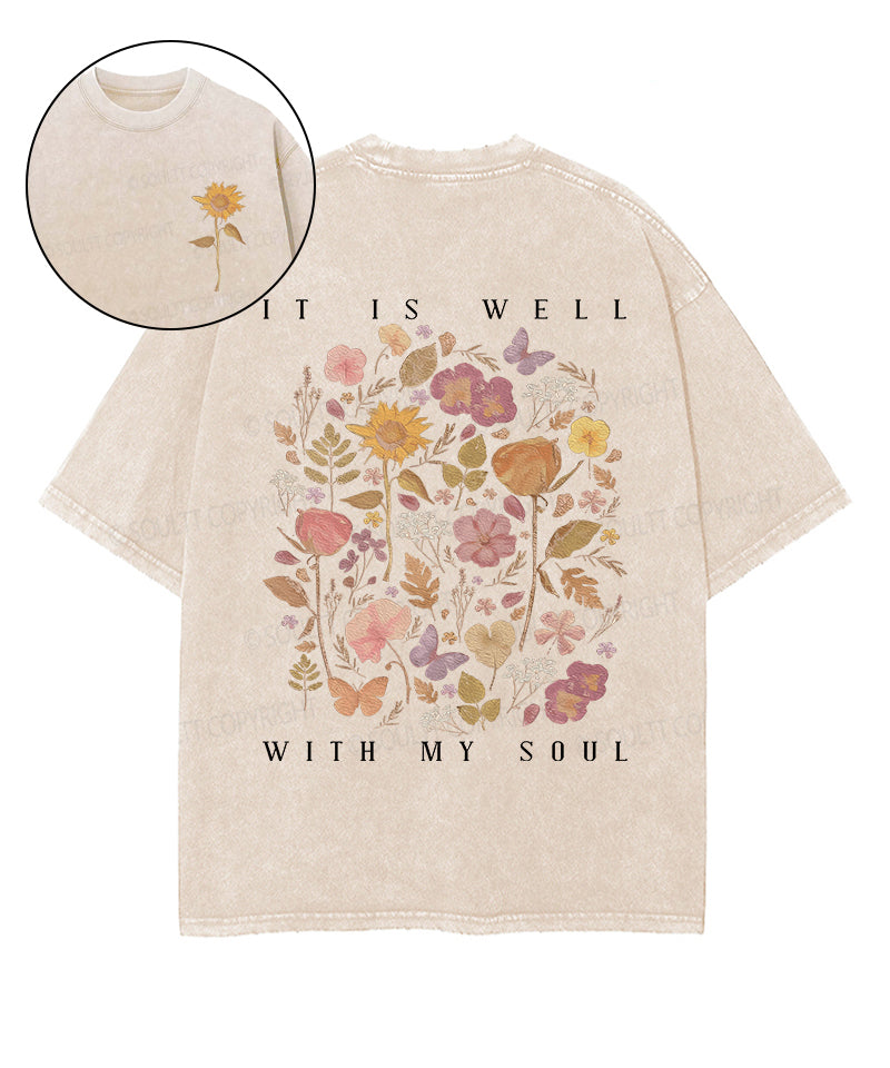 It Is Well With My Soul Double Sided Unisex Washed Christian T-shirt Style007 Hoodie, Sweatshirt | CiraTrend.com (Image 1)