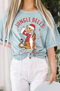 Jungle Bells Christmas Mineral Graphic Long Crop Top