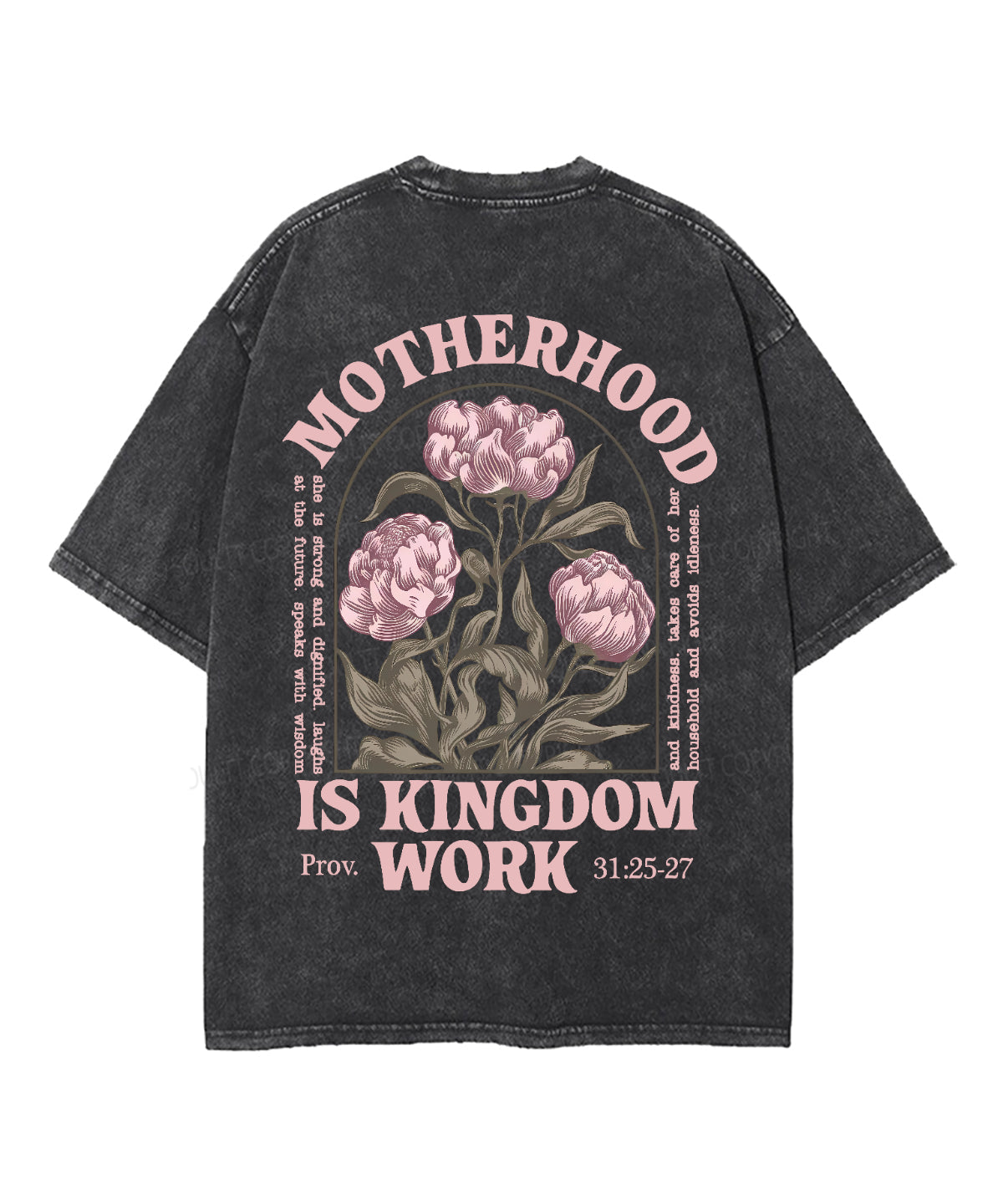 Motherhood Is Kingdom Work Double Sided Unisex Washed Christian T-shirt Style006 Hoodie, Sweatshirt | CiraTrend.com (Image 3)