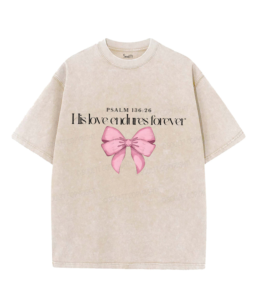 His Love Endures Forever Unisex Washed Christian T-shirt Hoodie, Sweatshirt | CiraTrend.com (Image 4)