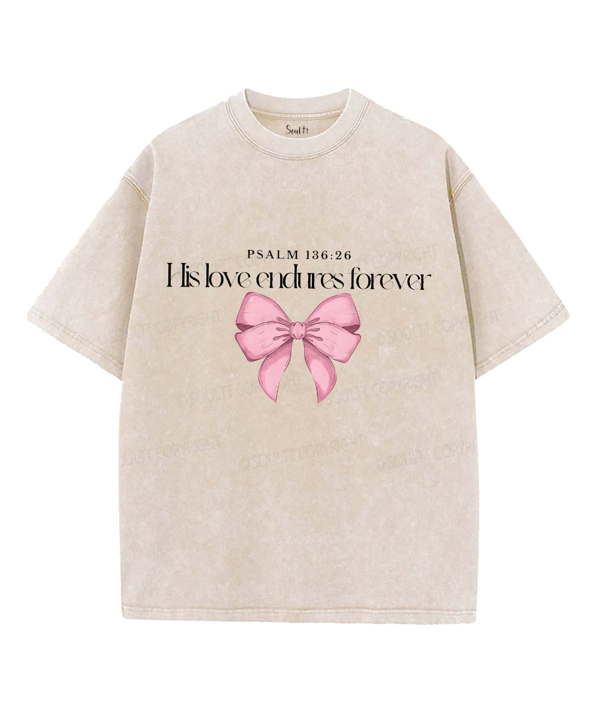 His Love Endures Forever Unisex Washed Christian T-shirt Hoodie, Sweatshirt | CiraTrend.com (Image 4)