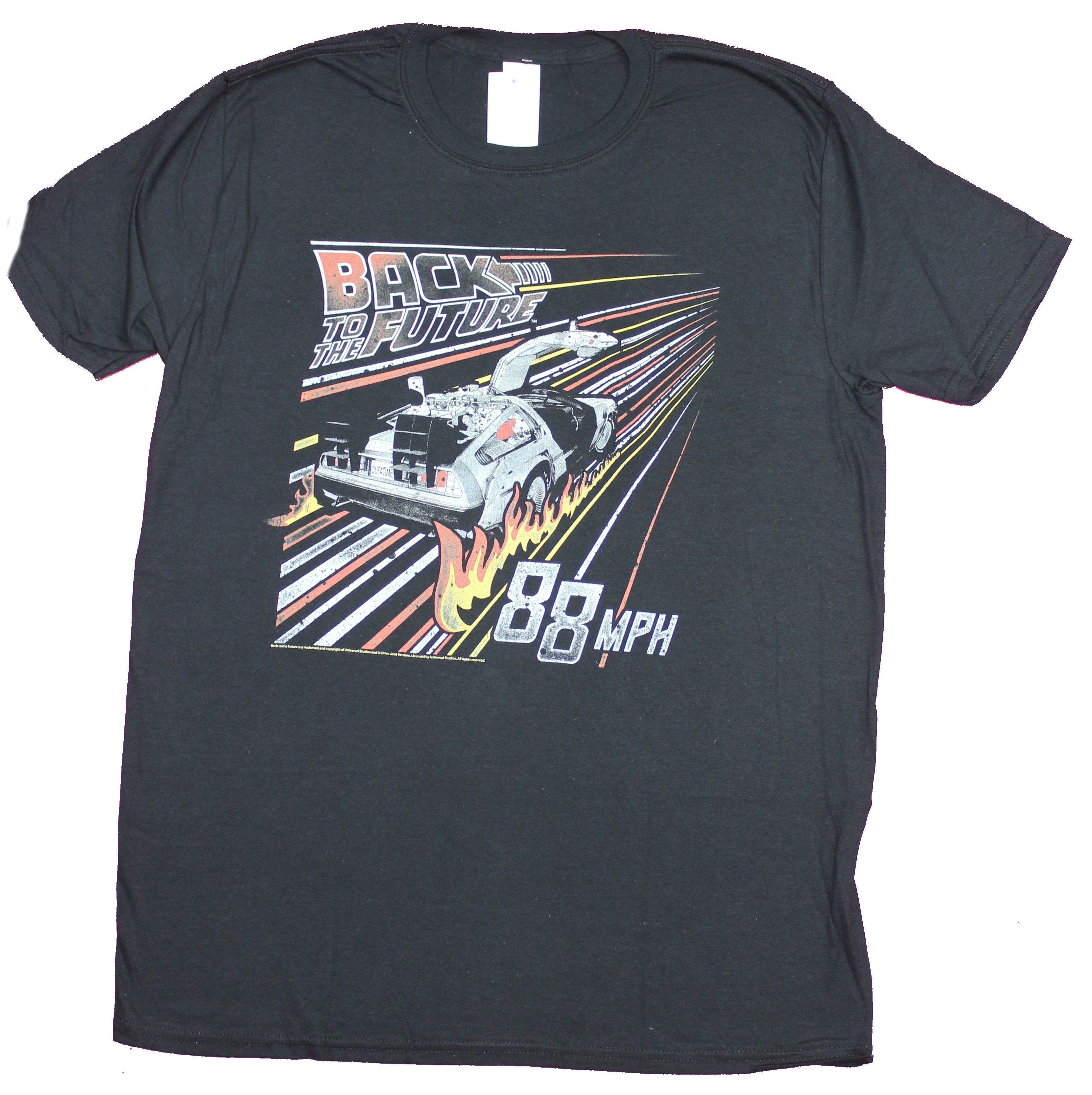 Back to the Future Mens T-Shirt - 88 DeLorean with Flaming Tires Hoodie, Sweatshirt | CiraTrend.com