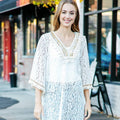 Metal Studs and Sequin Lace Cover-Up Dress