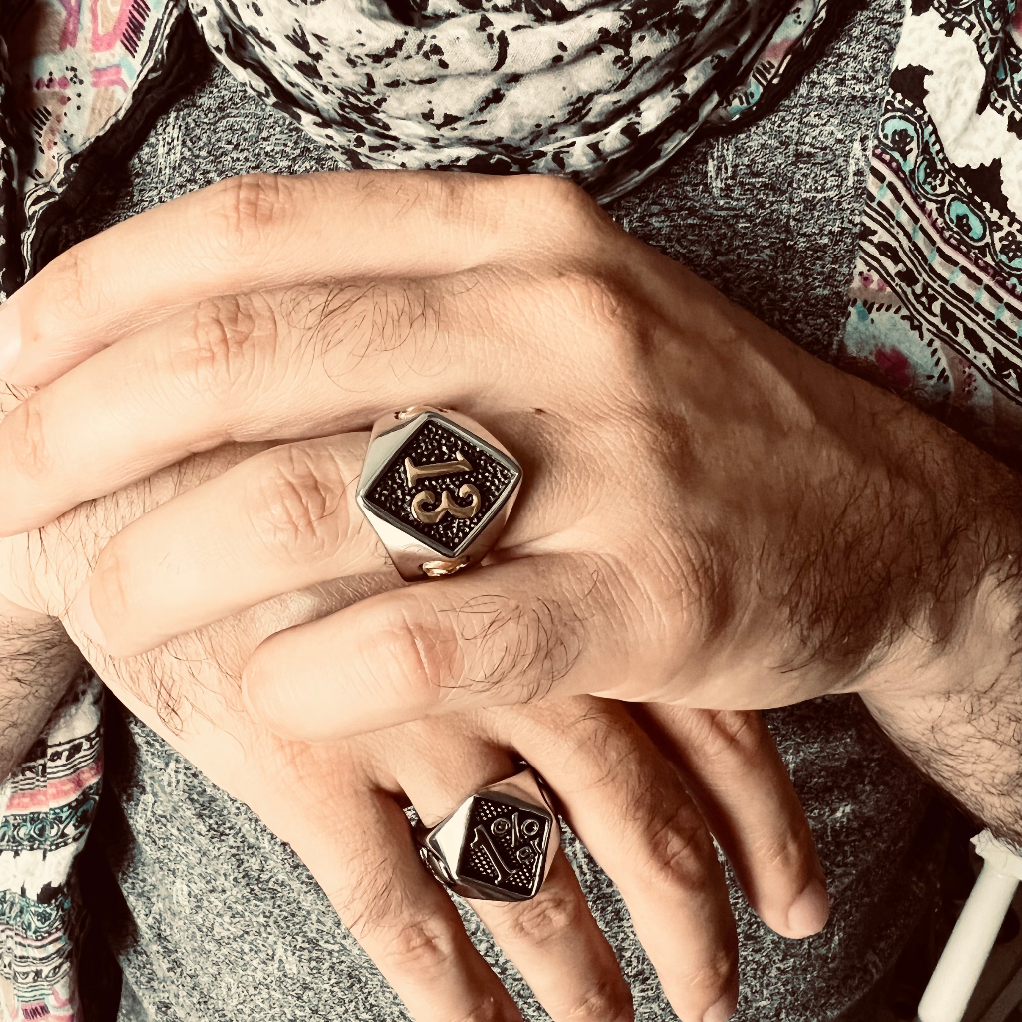 18K Gold PVD Coated Stainless Steel "13" and Skulls Signet Ring T-Shirts, Hoodie, Sweatshirt | CiraTrend.com (Image 4)