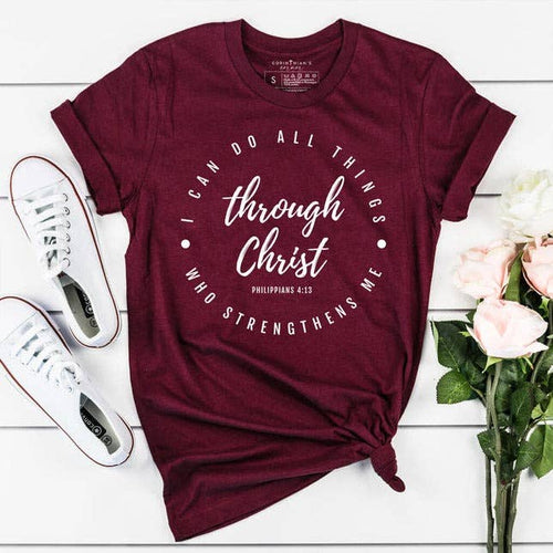 All Things Through Christ Graphic Tee Shirt