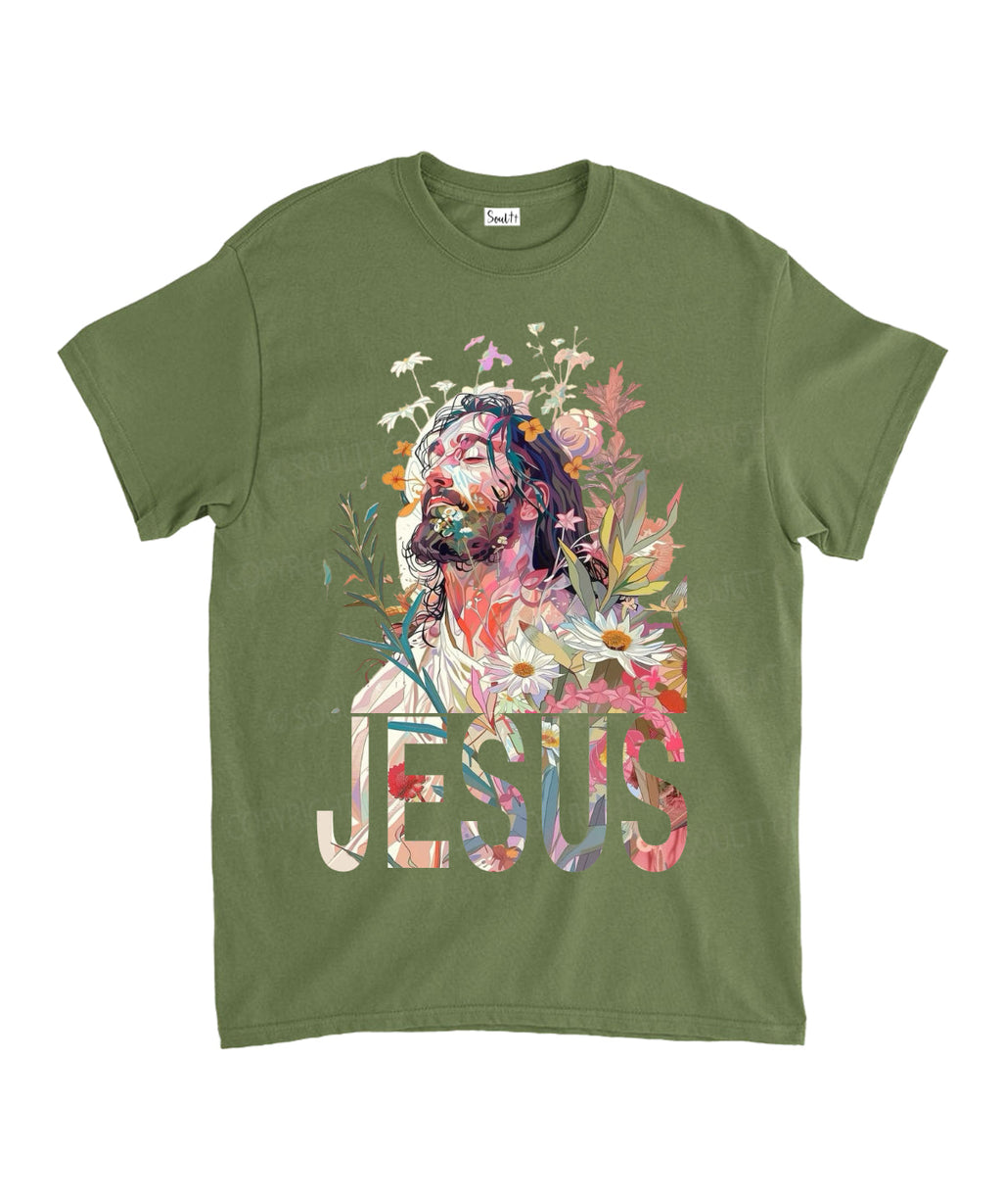 Jesus In Flower Unisex Cotton Christian T-Shirt Hoodie, Sweatshirt | CiraTrend.com (Image 5)