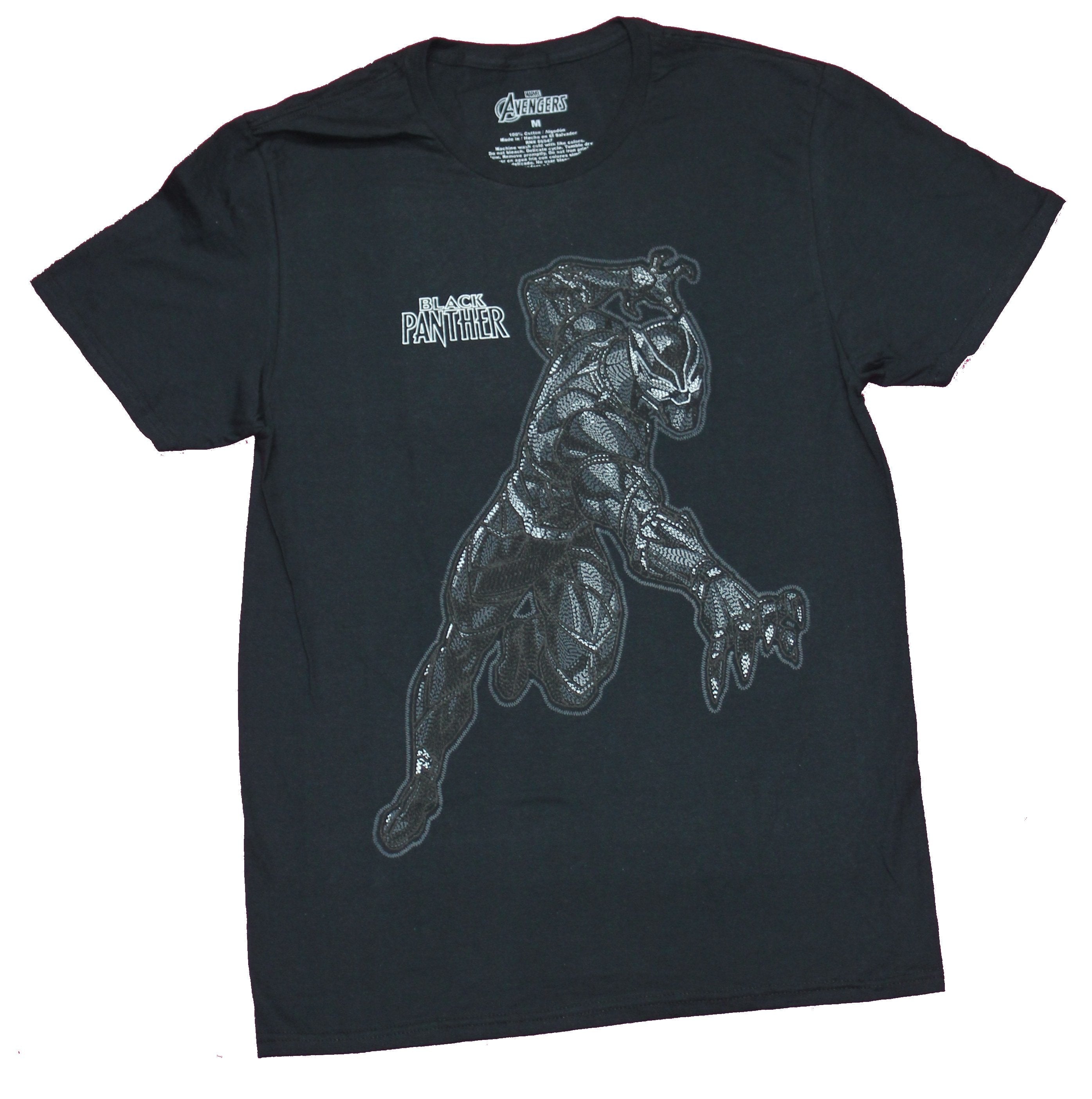 Black Panther Mens T-Shirt - Diving Reaching Textured Print Image Hoodie, Sweatshirt | CiraTrend.com