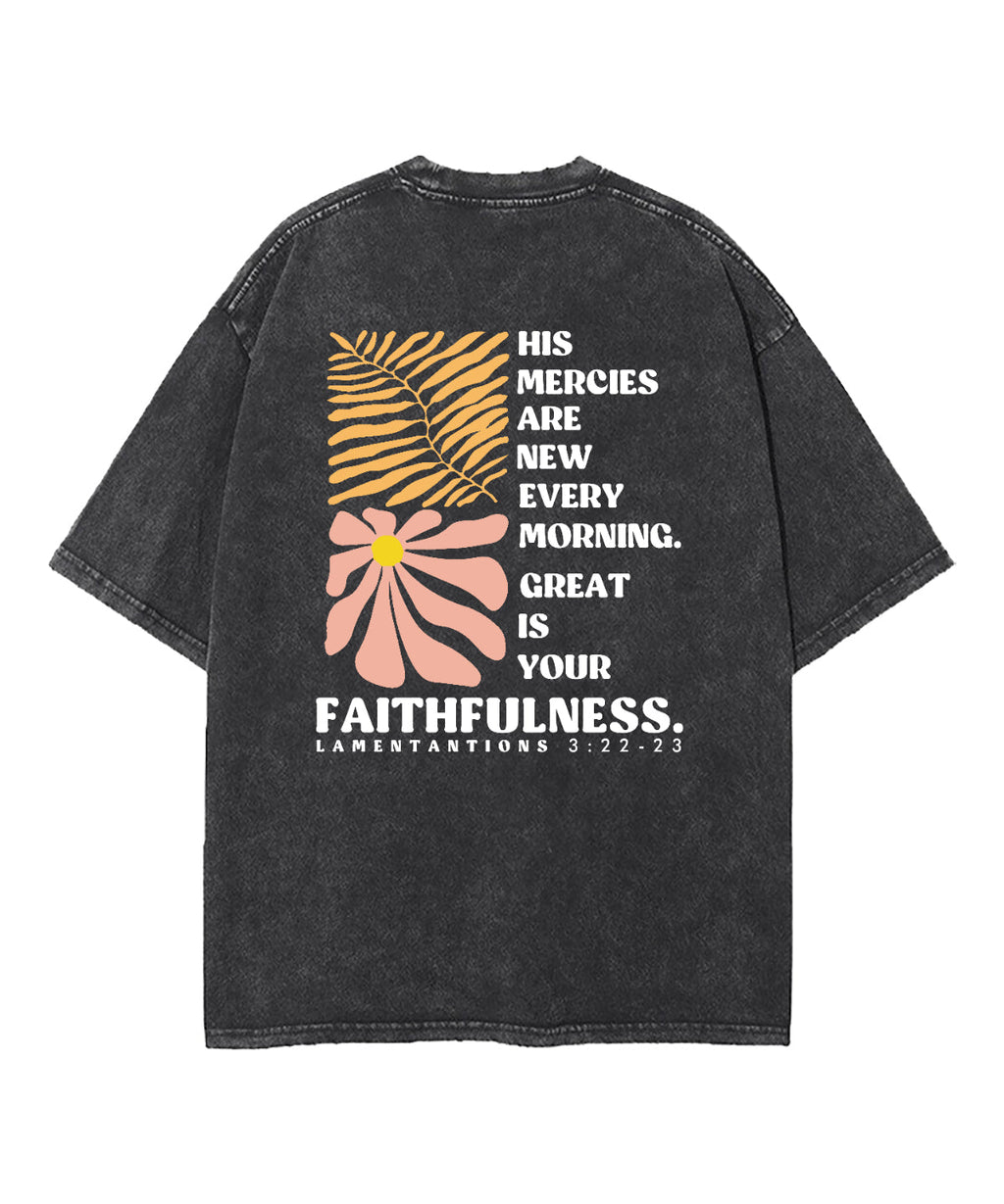 New Mercies Every Morning Double Sided Washed Christian T-shirt Hoodie, Sweatshirt | CiraTrend.com (Image 3)