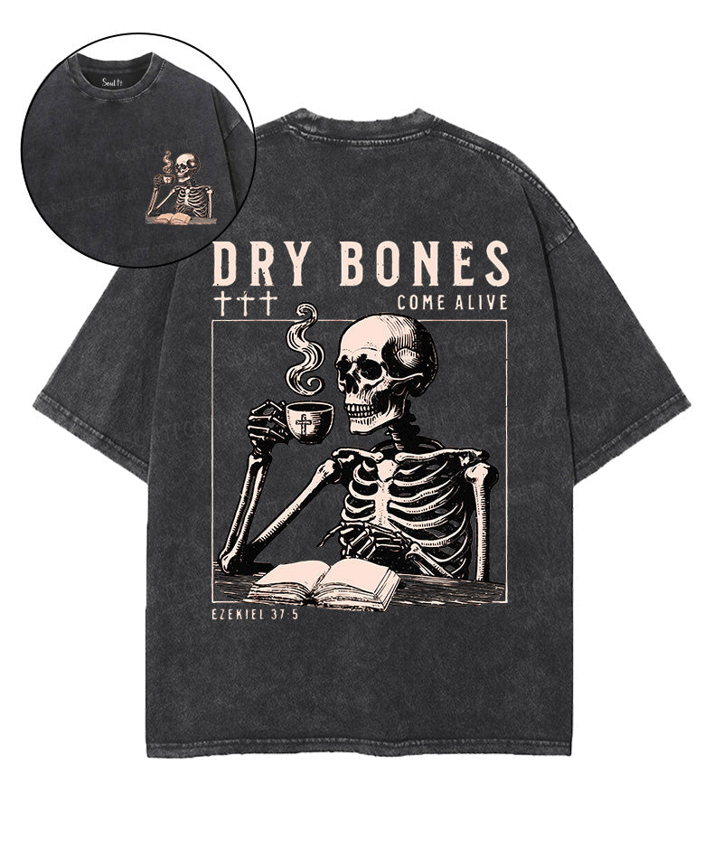 Dry Bones Double Sided Unisex Washed Christian T-shirt Hoodie, Sweatshirt | CiraTrend.com (Image 1)