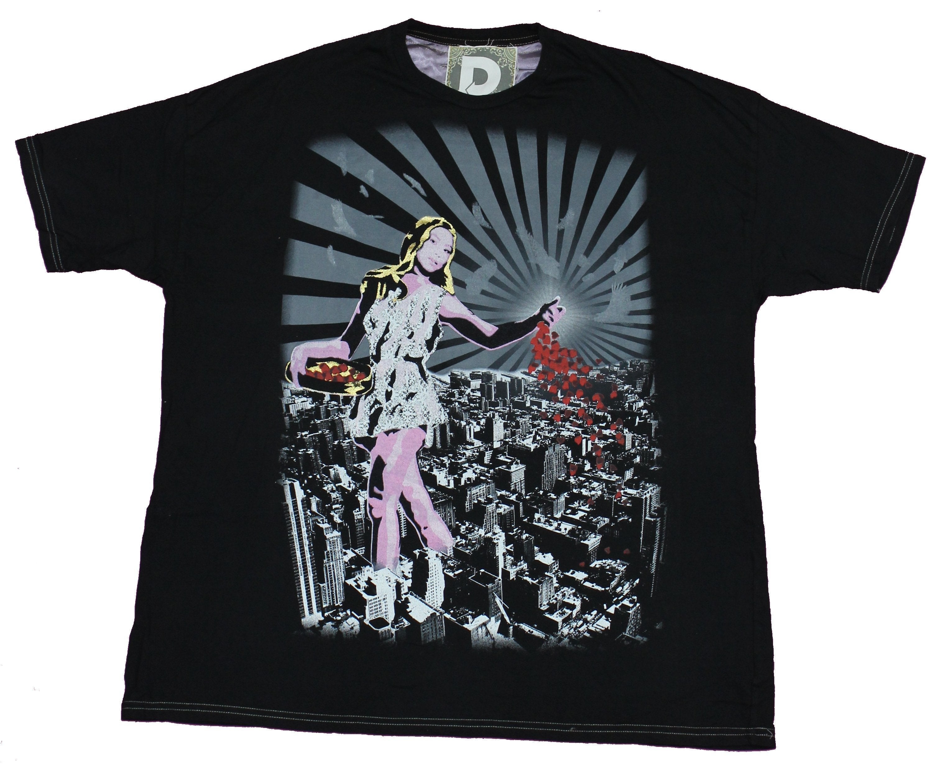 Devolve Heart Girl Over Cityscape Image T-Shirts, Hoodie, Sweatshirt