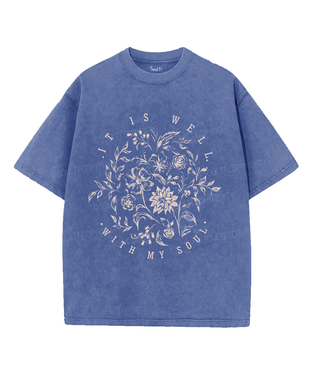 It Is Well With My Soul Unisex Washed Christian T-shirt Style014 Hoodie, Sweatshirt | CiraTrend.com (Image 3)