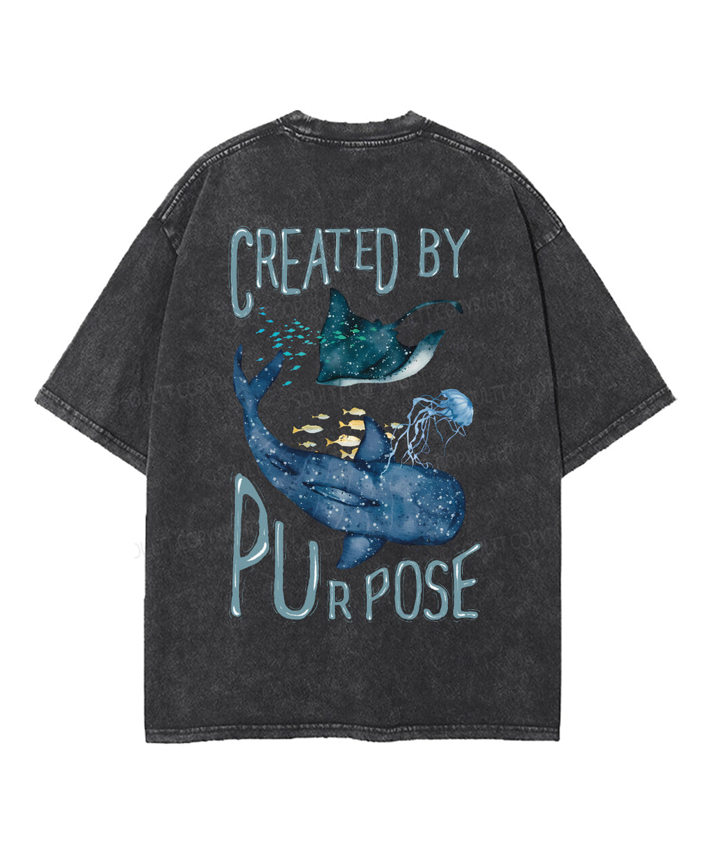 Created By Purpose Double Sided Unisex Washed Christian T-shirt Hoodie, Sweatshirt | CiraTrend.com (Image 3)