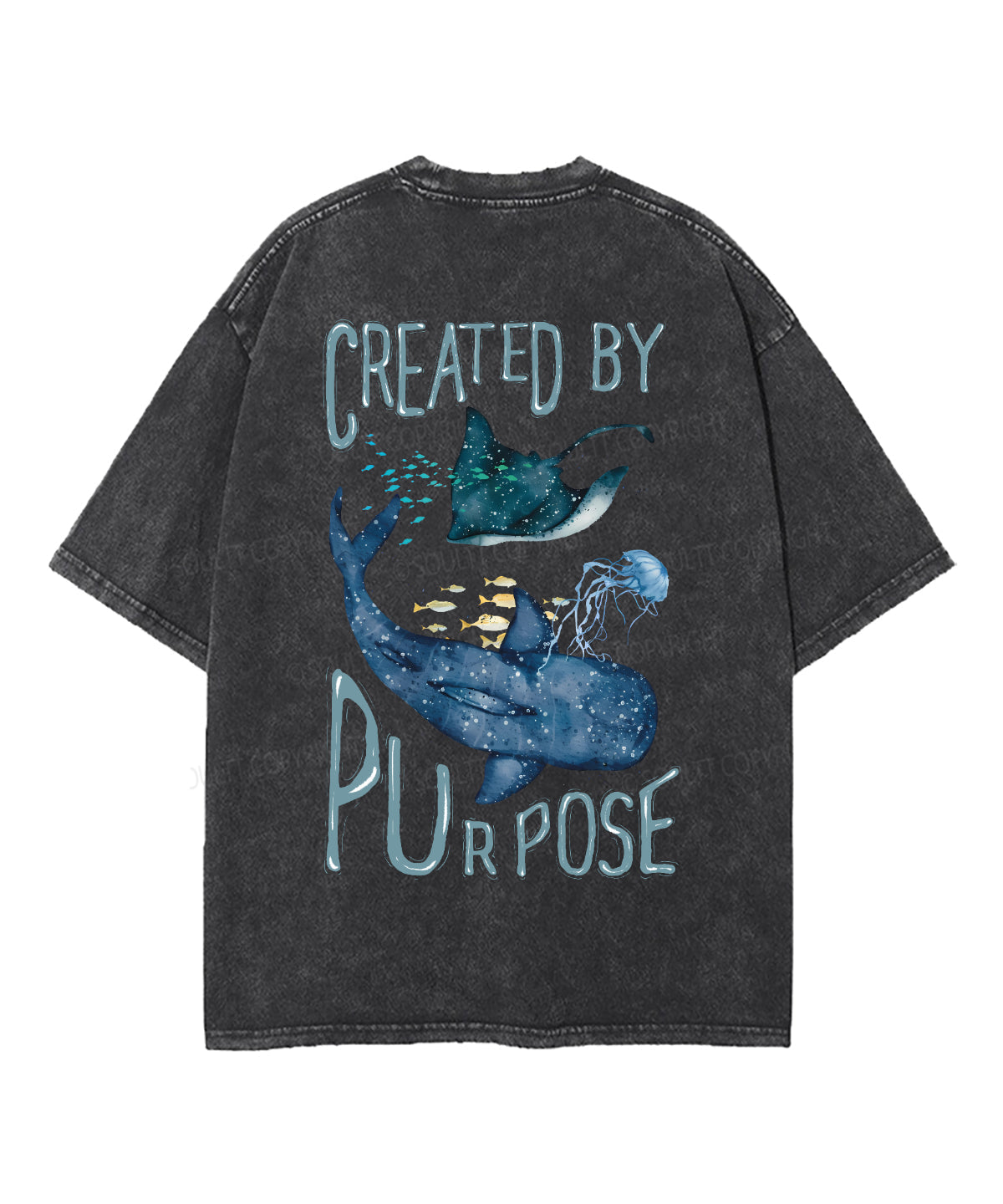 Created By Purpose Double Sided Unisex Washed Christian T-shirt Hoodie, Sweatshirt | CiraTrend.com (Image 3)