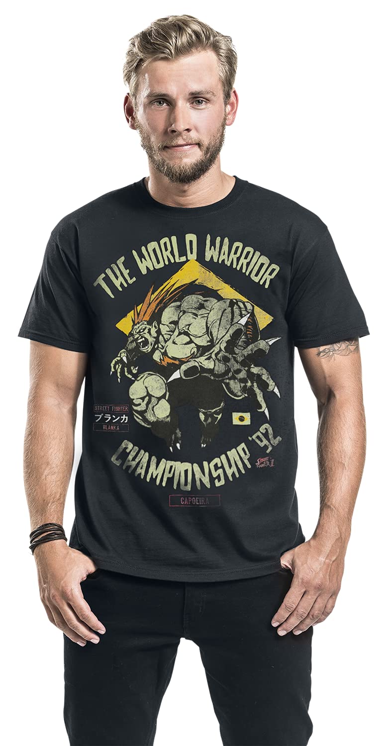 Street Fighter Mens T-Shirt - Capcom World Warrior Championship '92 - Blanka Hoodie, Sweatshirt | CiraTrend.com (Image 3)
