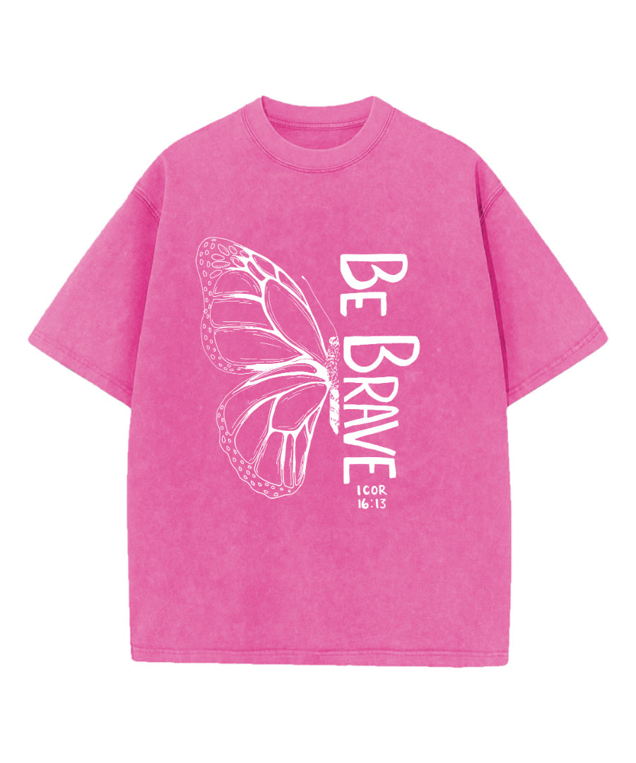 Be Brave Washed Christian T-shirt Hoodie, Sweatshirt | CiraTrend.com (Image 3)