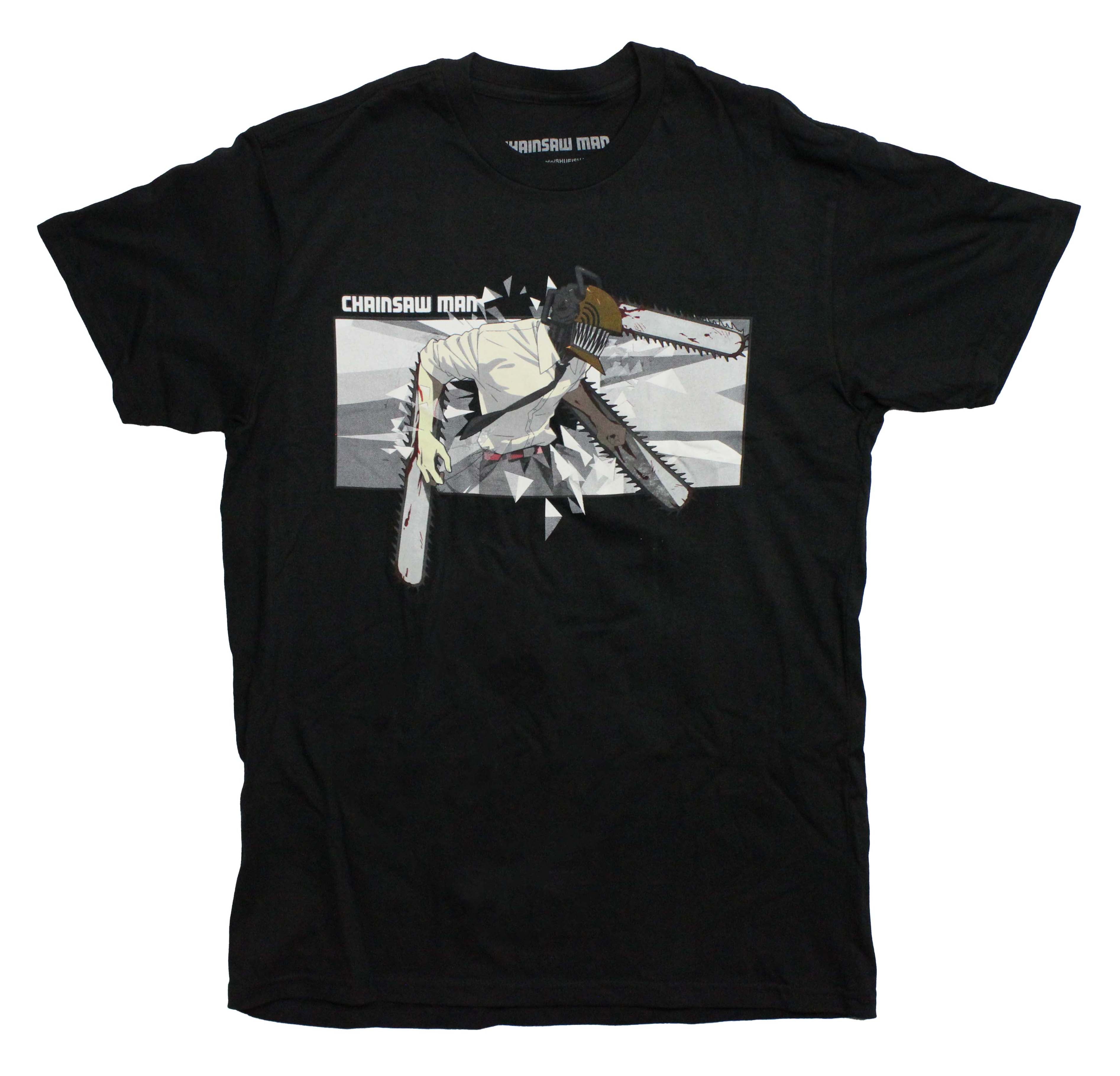 Chainsaw Man Mens T-Shirt - Denji with 3 Bloody Saws Boxed Image Hoodie, Sweatshirt | CiraTrend.com