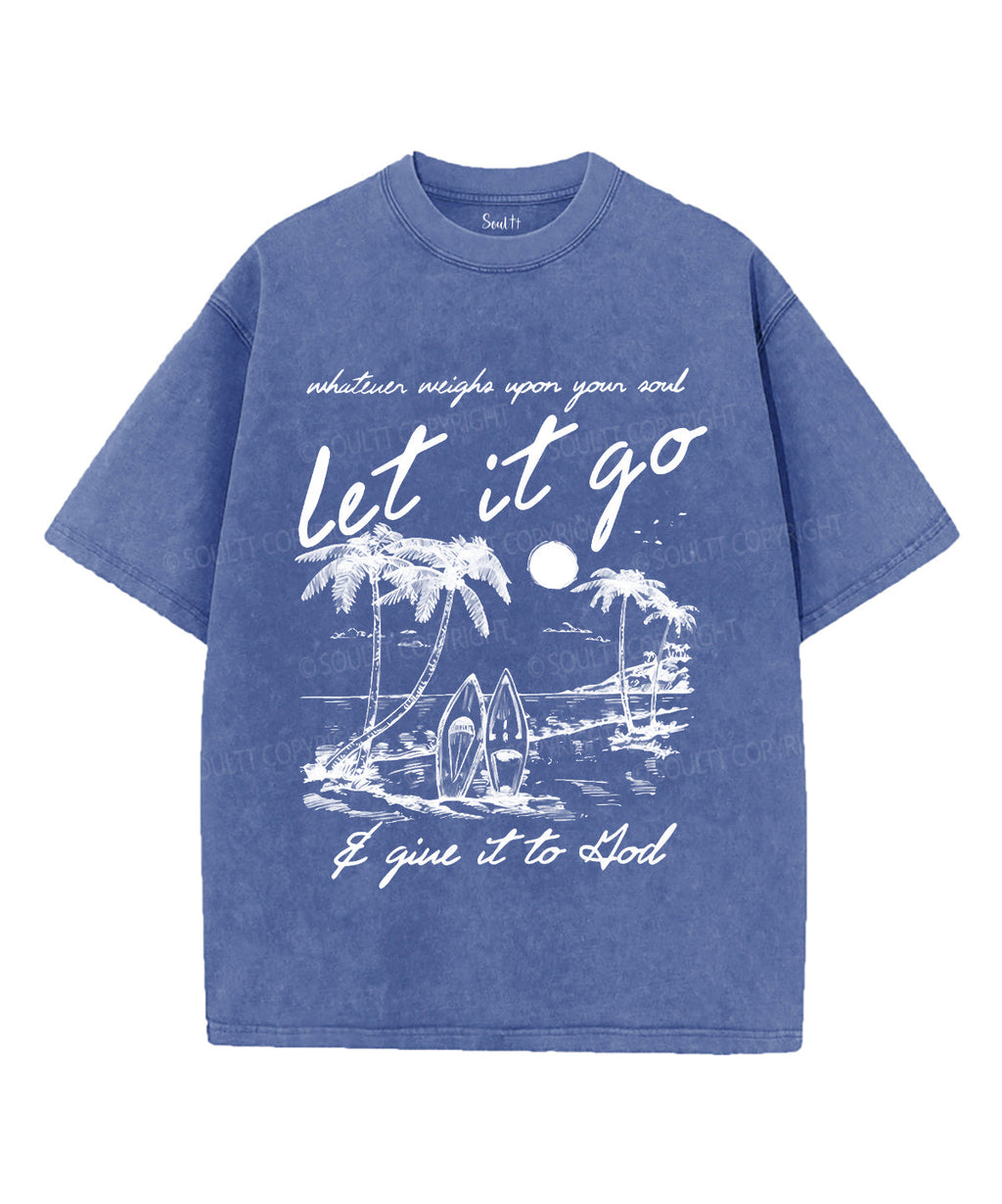 Let It Go Unisex Washed Christian T-shirt Hoodie, Sweatshirt | CiraTrend.com (Image 2)