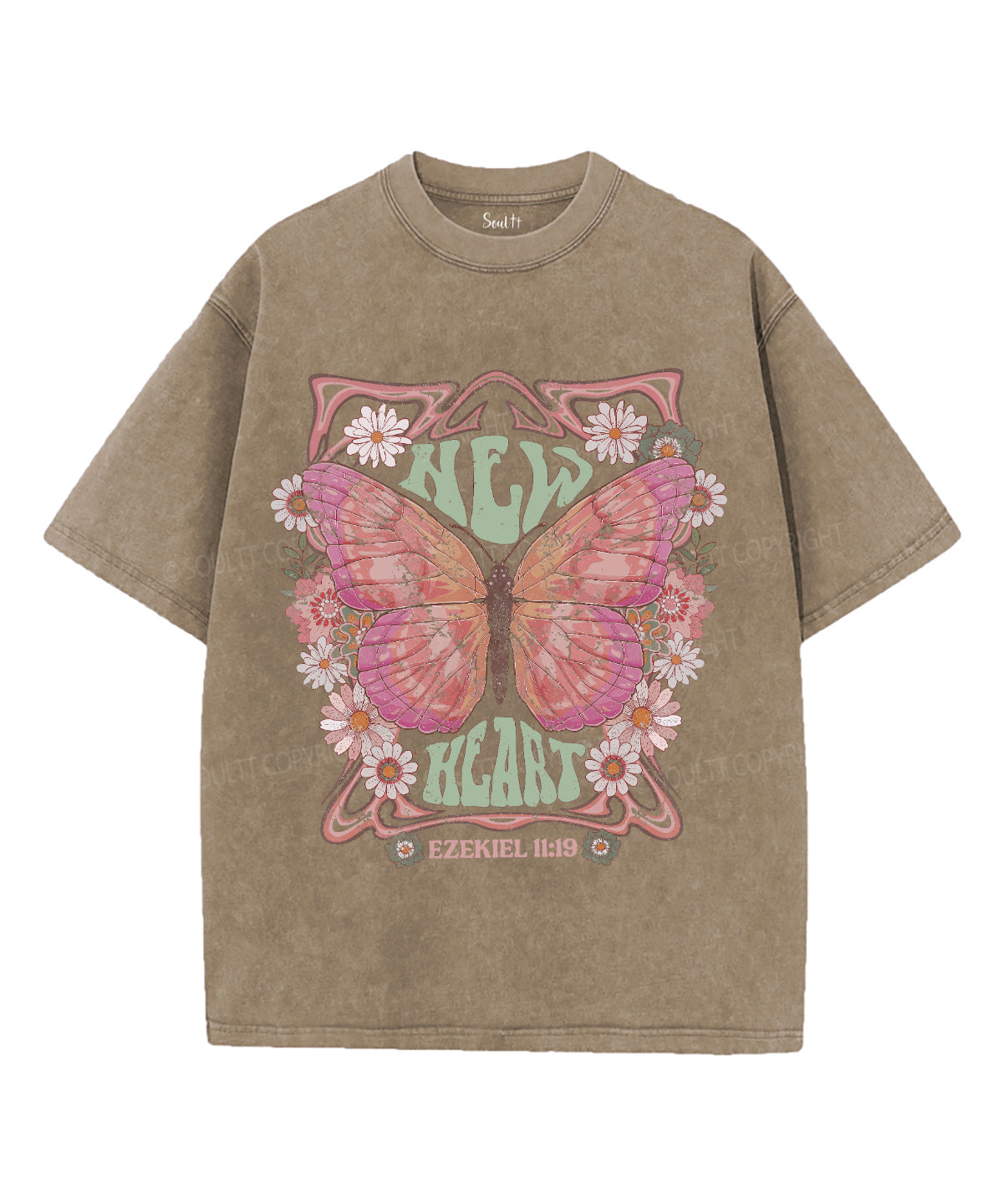 New Heart Unisex Washed Christian T-shirt Hoodie, Sweatshirt | CiraTrend.com (Image 5)