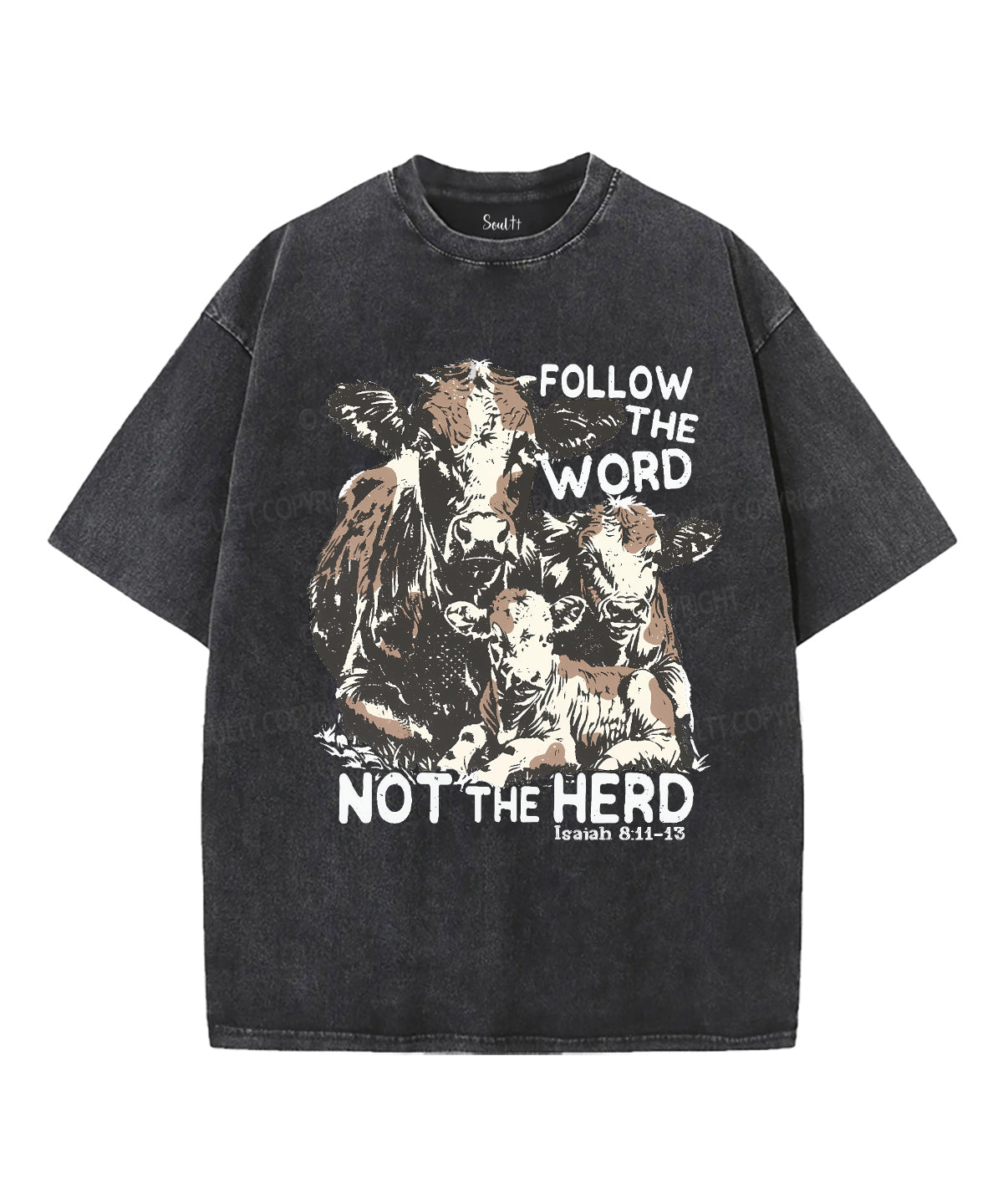 Follow The Word Not The Herd Unisex Washed Christian T-shirt Hoodie, Sweatshirt | CiraTrend.com (Image 3)