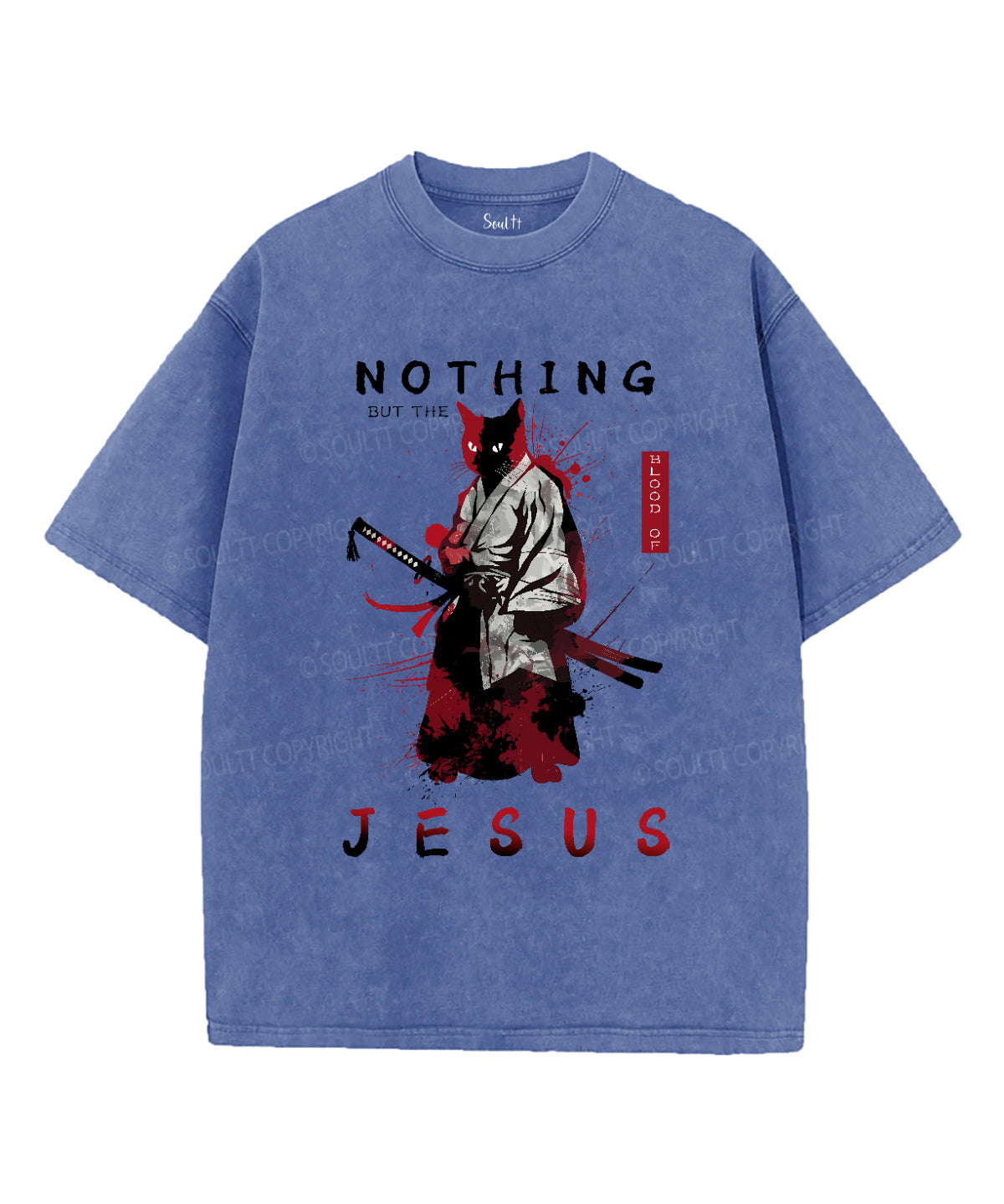 Nothing But The Blood Of Jesus Unisex Washed Christian T-shirt Hoodie, Sweatshirt | CiraTrend.com (Image 4)
