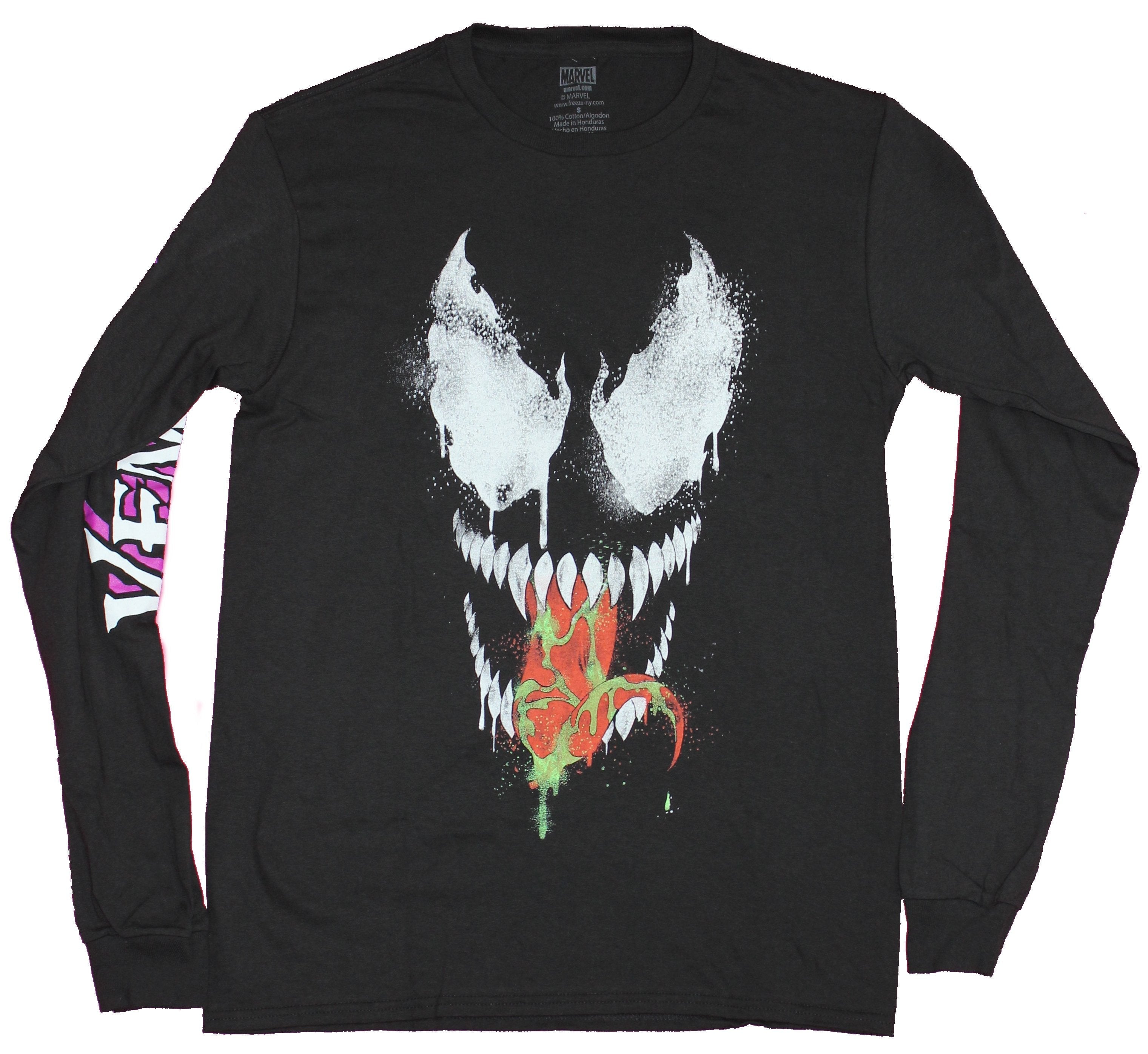 Venom Mens Long Sleeve T-Shirt - Toothy Drooling Close Up Image Hoodie, Sweatshirt | CiraTrend.com