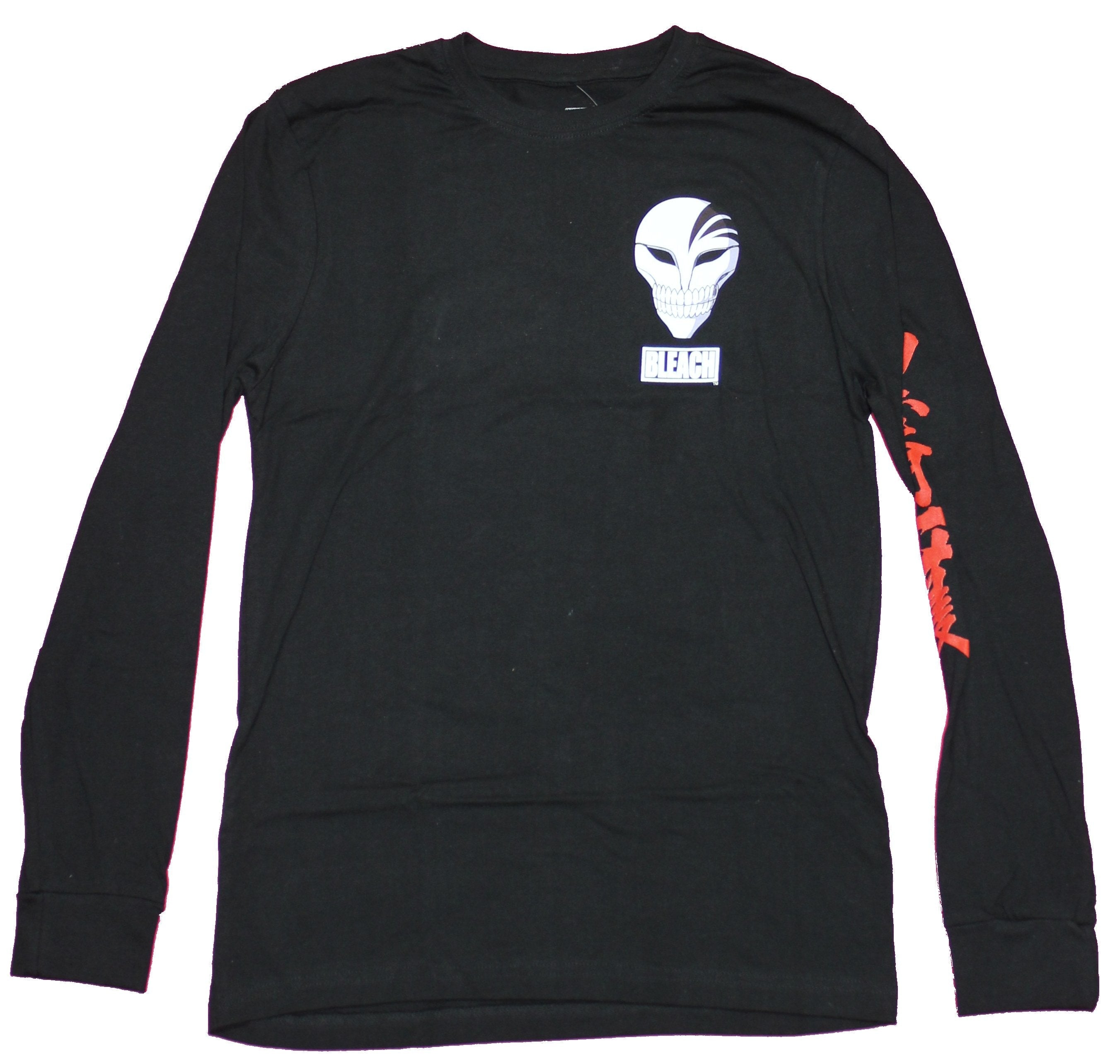 Bleach Men Long Sleeve Mens T-Shirt - Ichigo Standing Mask Red Swirl Image Hoodie, Sweatshirt | CiraTrend.com (Image 1)