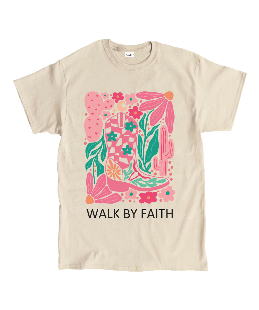 Walk By Faith Unisex Cotton Christian T-Shirt Hoodie, Sweatshirt | CiraTrend.com (Image 4)