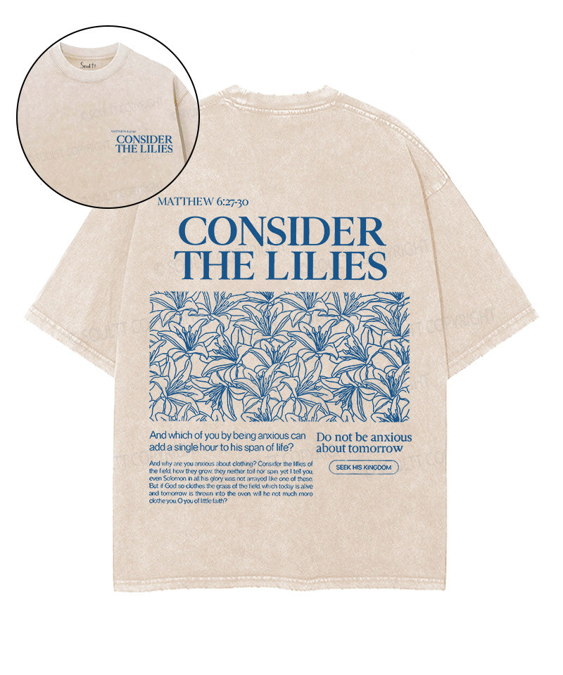 Consider The Lilies Double Sided Unisex Washed Christian T-shirt Style003 Hoodie, Sweatshirt | CiraTrend.com (Image 1)
