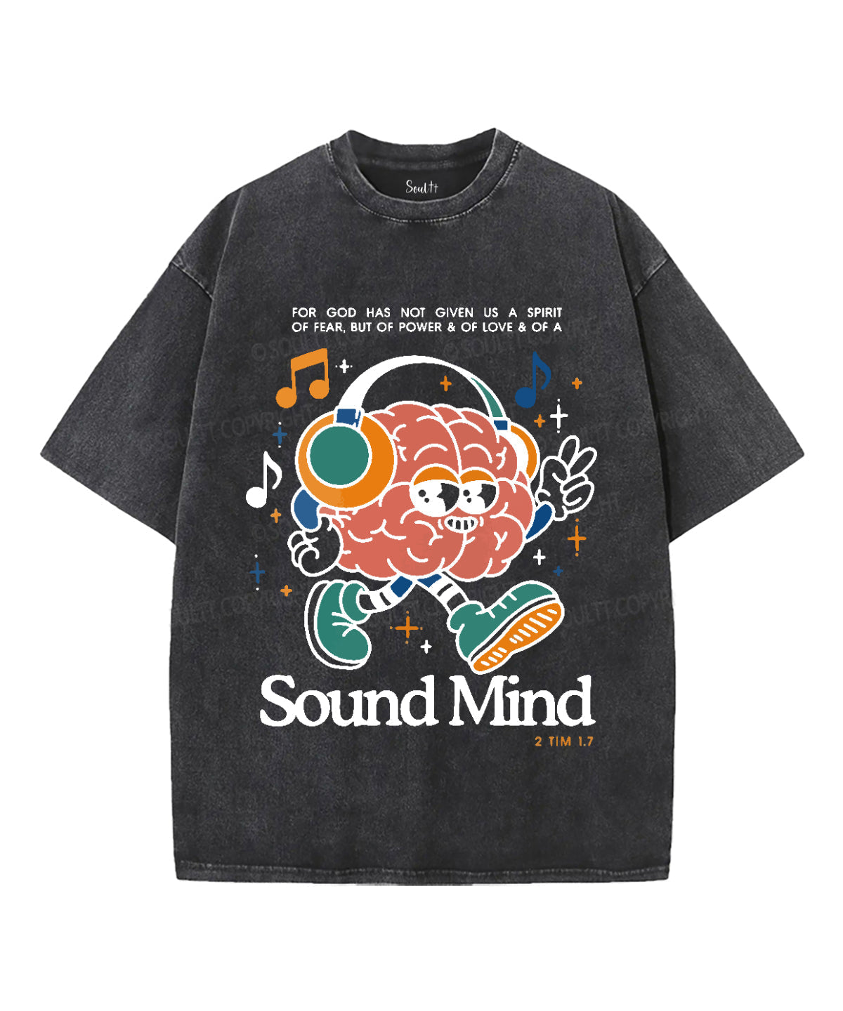 Sound Mind Unisex Washed Christian T-shirt Hoodie, Sweatshirt | CiraTrend.com (Image 2)