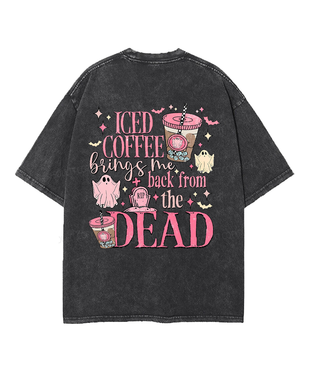 Iced Coffee Brings Me Back From The Dead Double Sided Unisex Washed Christian T-shirt Hoodie, Sweatshirt (Image 5)