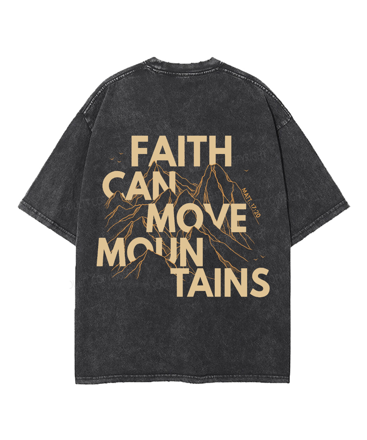 Faith Can Move Mountains Double Sided Unisex Washed Christian T-shirt Hoodie, Sweatshirt | CiraTrend.com (Image 3)