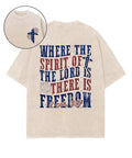 There is Freedom Double Sided Unisex Washed Christian T-shirt Hoodie, Sweatshirt | CiraTrend.com (Image 1)