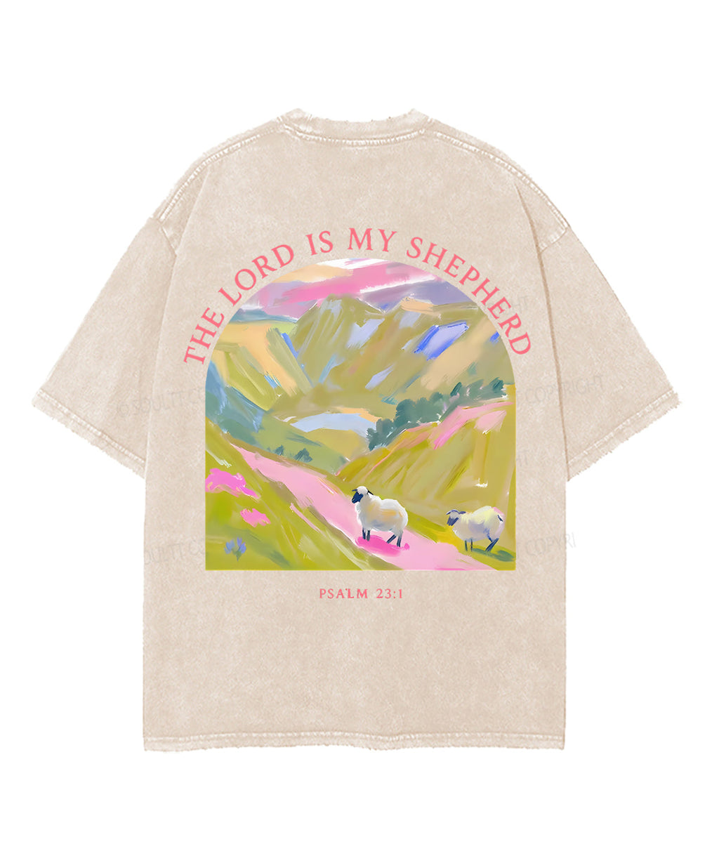 The Lord My Shepherd Double Sided Unisex Washed Christian T-shirt Hoodie, Sweatshirt | CiraTrend.com (Image 4)