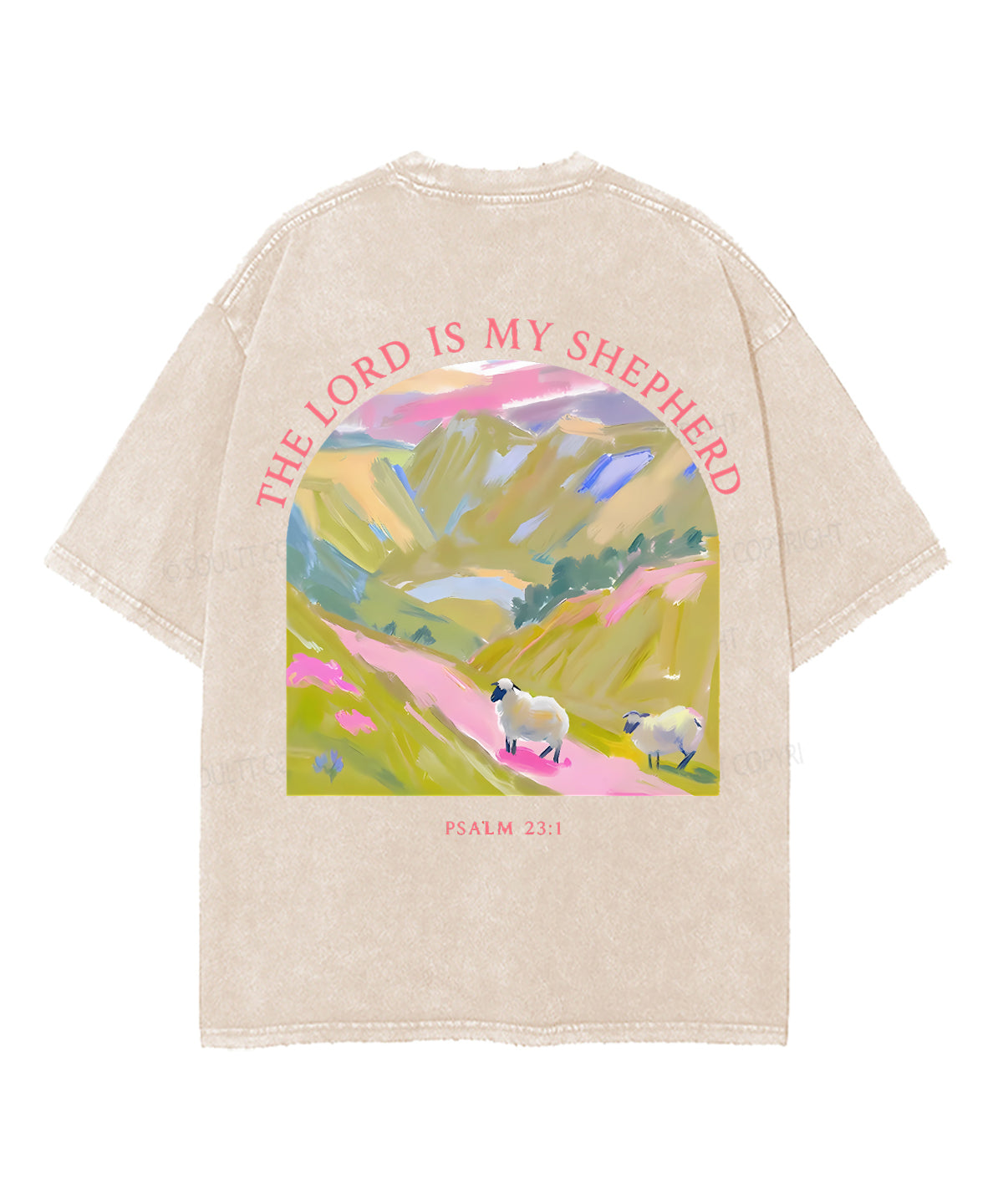 The Lord My Shepherd Double Sided Unisex Washed Christian T-shirt Hoodie, Sweatshirt | CiraTrend.com (Image 4)