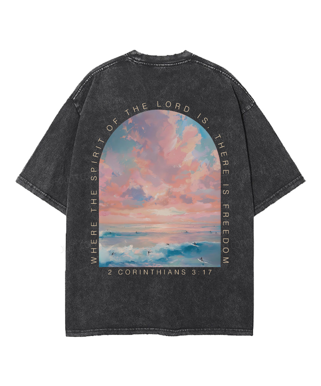 There Is Freedom Double Sided Washed Christian Style004 T-Shirts, Hoodie, Sweatshirt