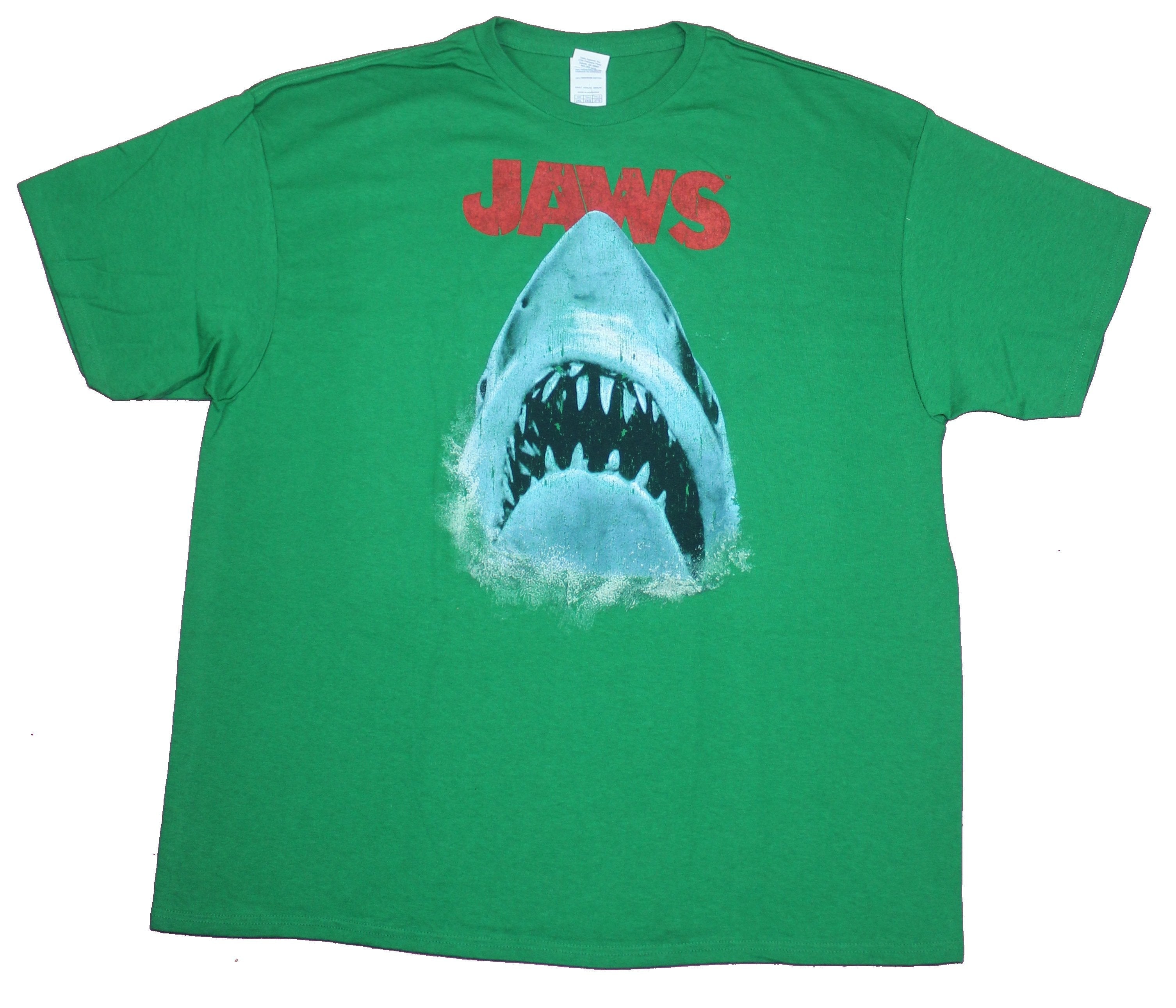 Jaws Mens T-Shirt- Distressed Big Mouth Shark Under Red Name Image Style009 Hoodie, Sweatshirt | CiraTrend.com