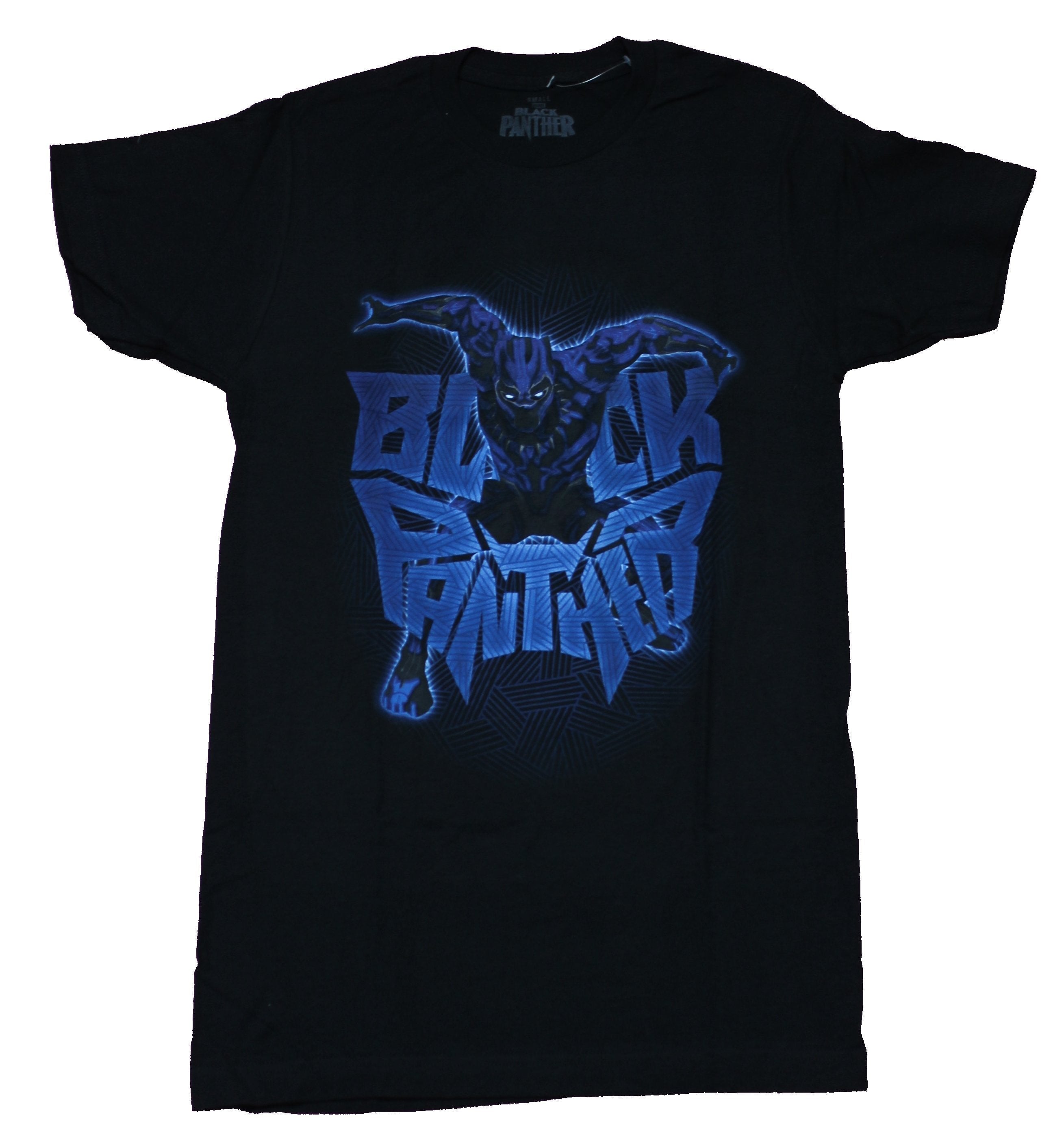 Black Panther Mens T-Shirt - T-Challa Diving Through Blue Letter Logo Hoodie, Sweatshirt | CiraTrend.com