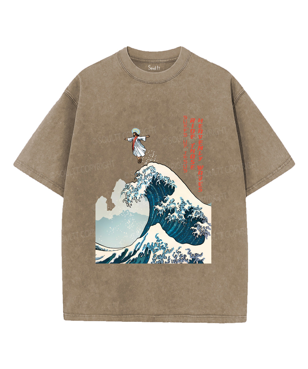 Surfs Up Jesus Unisex Washed Christian T-shirt Hoodie, Sweatshirt | CiraTrend.com (Image 5)