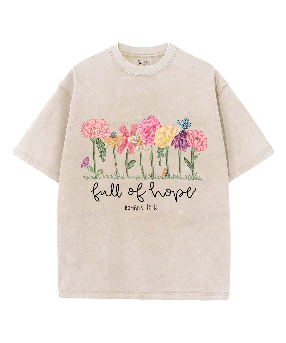 Full of Hope Unisex Washed Christian T-shirt Hoodie, Sweatshirt | CiraTrend.com (Image 1)