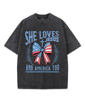 She Loves Jesus Unisex Washed Christian T-shirt Hoodie, Sweatshirt | CiraTrend.com (Image 1)