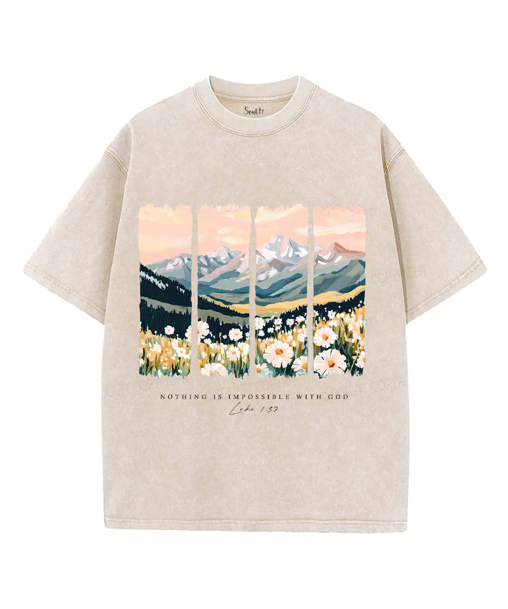 Nothing Is Impossible With God Unisex Washed Christian T-shirt Style001 Hoodie, Sweatshirt | CiraTrend.com (Image 4)