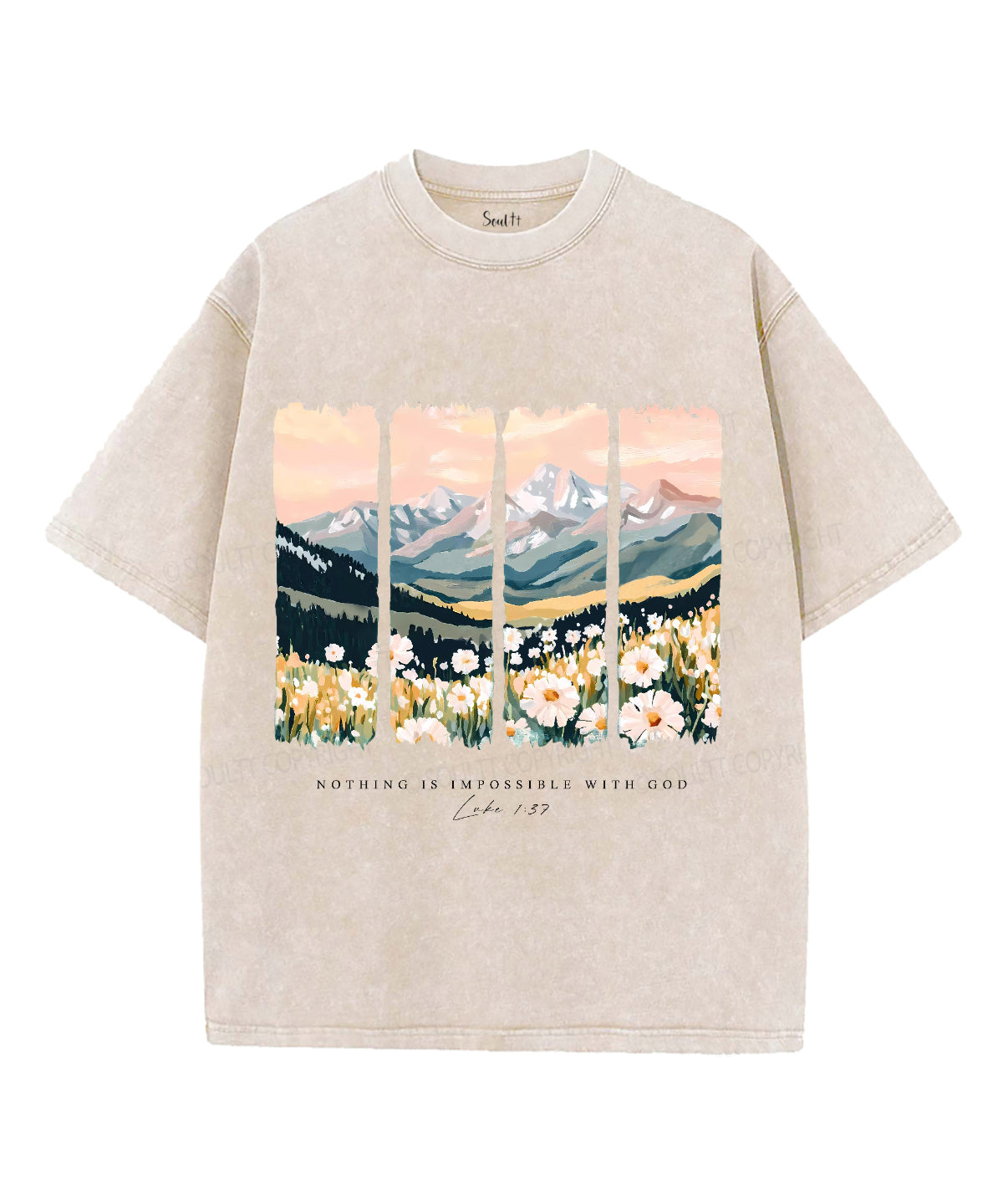 Nothing Is Impossible With God Unisex Washed Christian T-shirt Style001 Hoodie, Sweatshirt | CiraTrend.com (Image 4)
