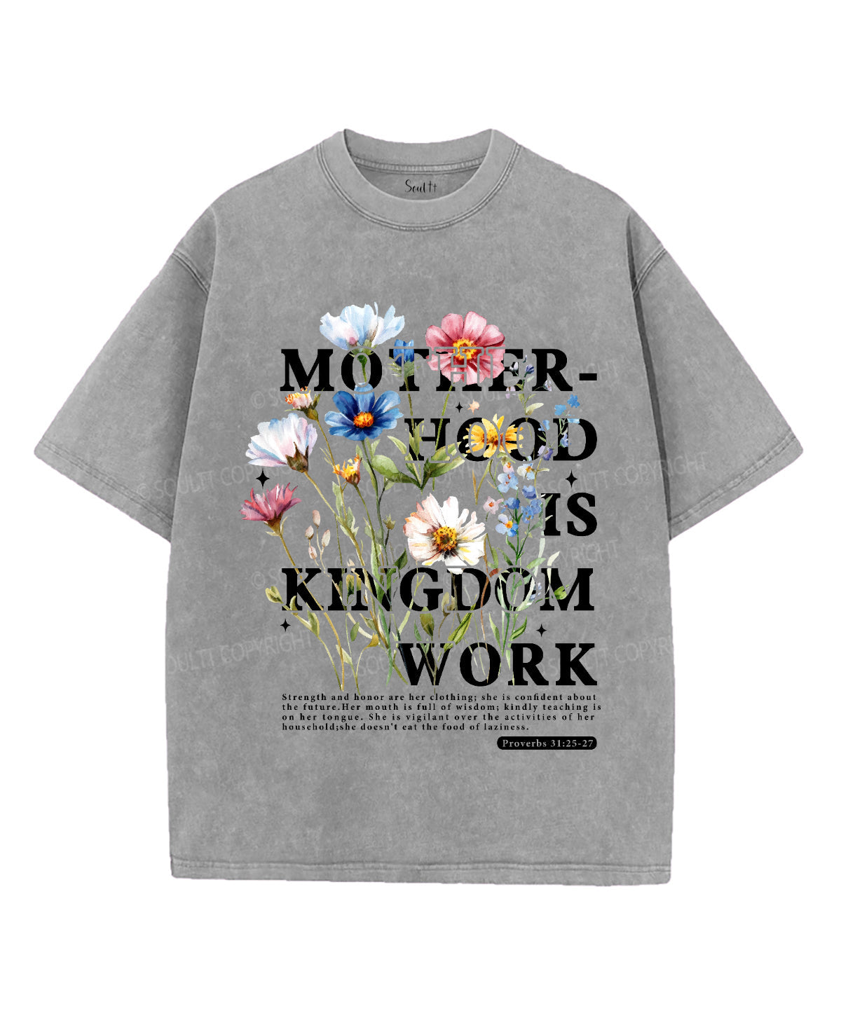 Motherhood Is Kingdom Work Unisex Washed Christian T-shirt Style007 Hoodie, Sweatshirt | CiraTrend.com (Image 2)