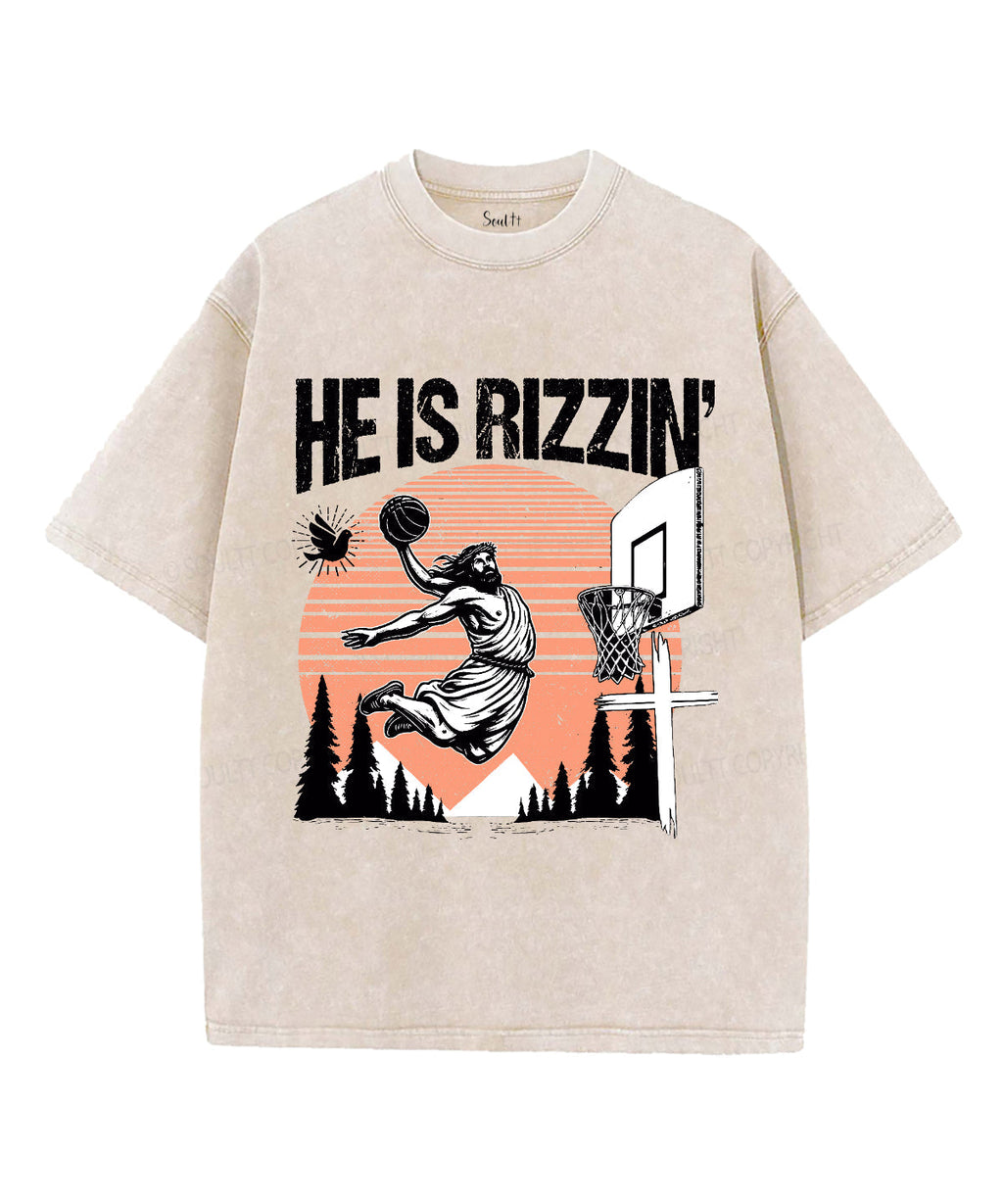 He Is Rizzin' Unisex Washed Christian T-shirt Style002 Hoodie, Sweatshirt | CiraTrend.com (Image 4)